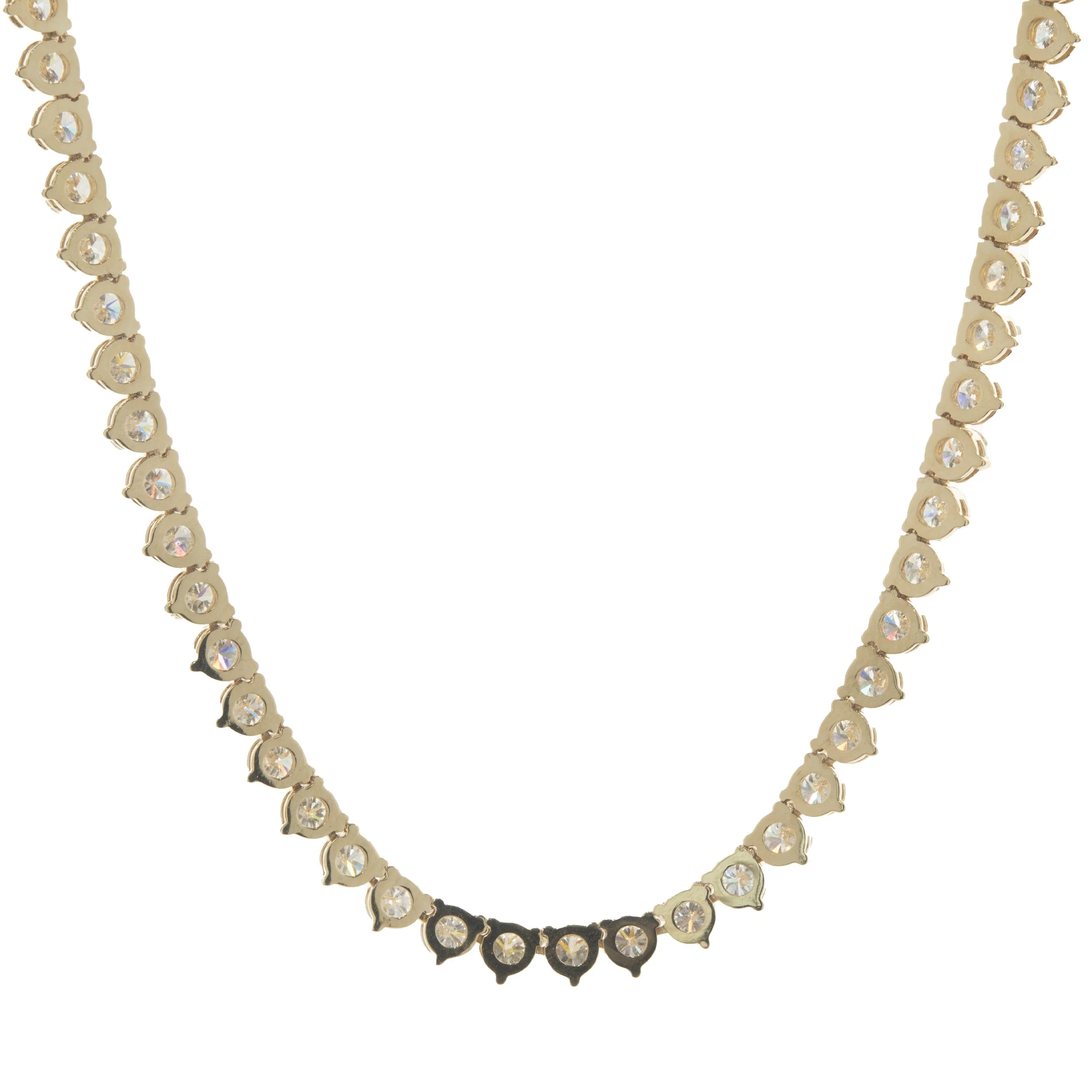 18 Karat Yellow Gold Diamond Tennis Necklace - Image 2