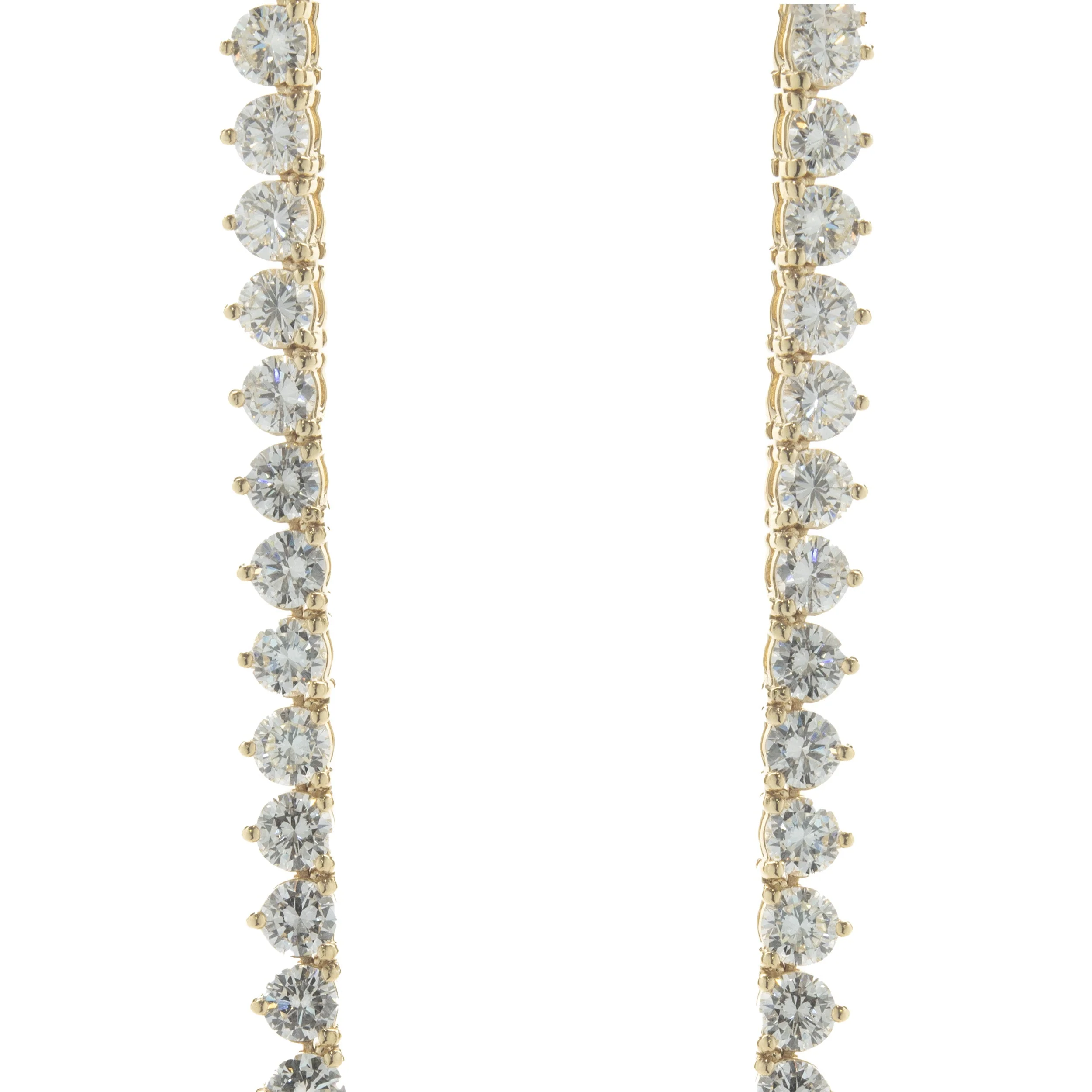 18 Karat Yellow Gold Diamond Tennis Necklace - Image 3
