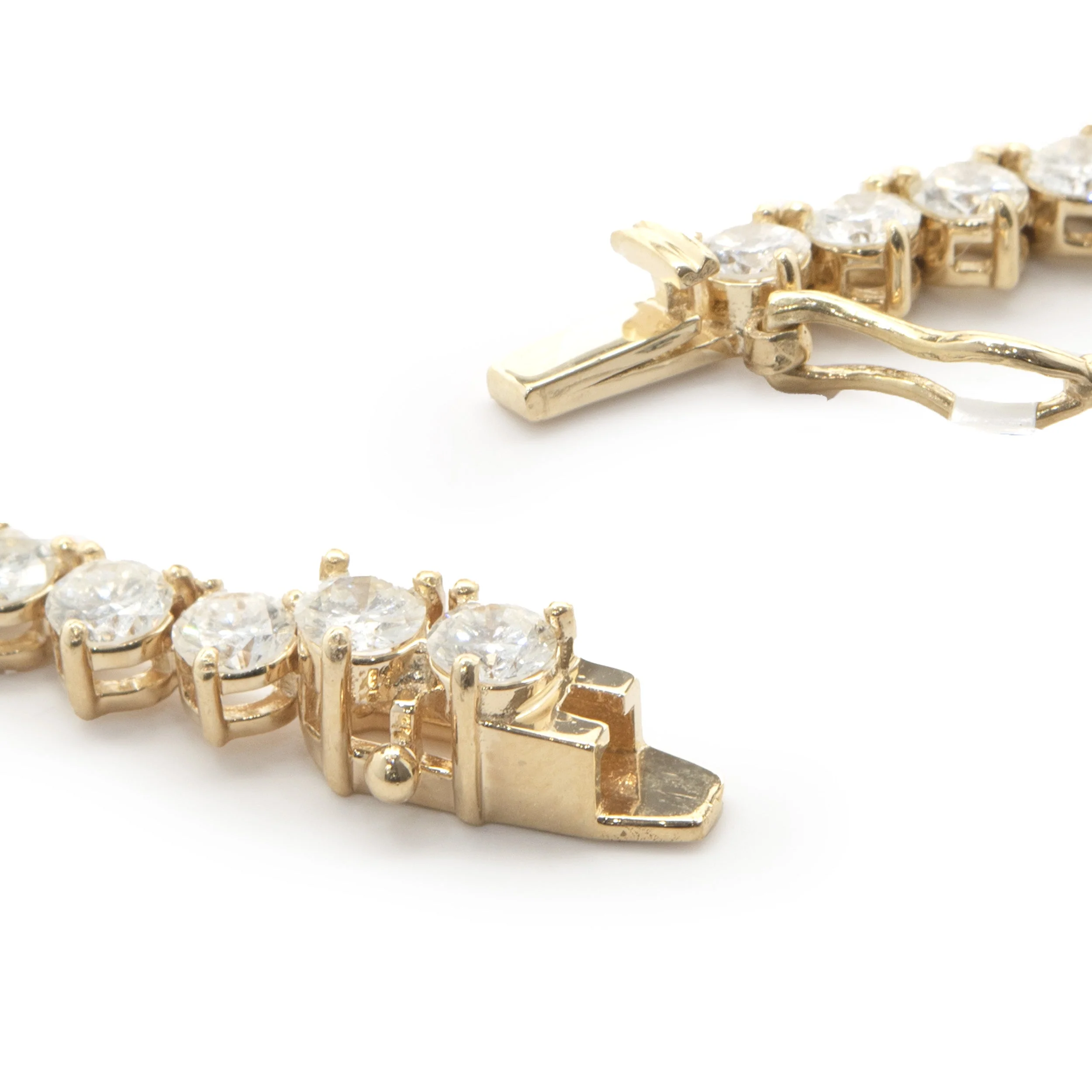 18 Karat Yellow Gold Diamond Tennis Necklace - Image 4