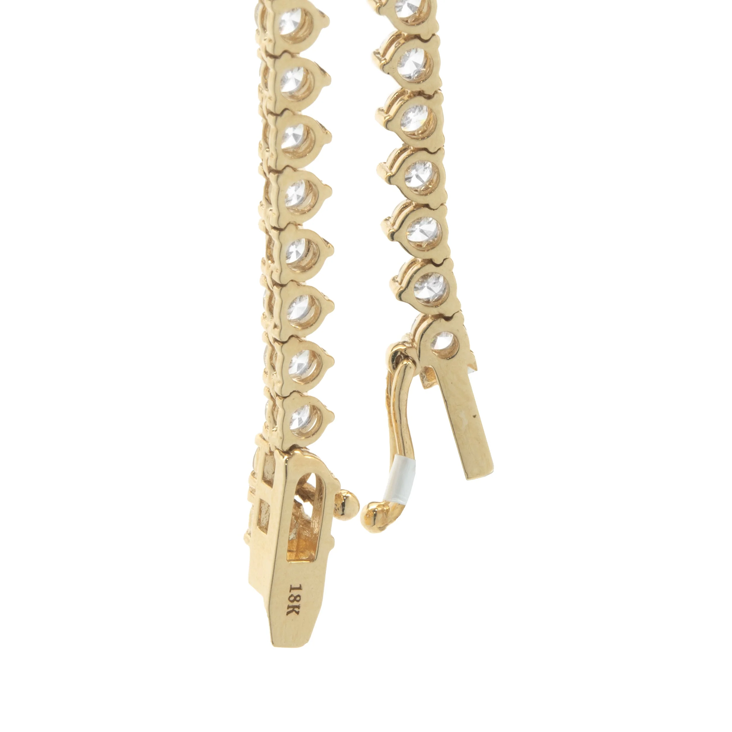18 Karat Yellow Gold Diamond Tennis Necklace - Image 3