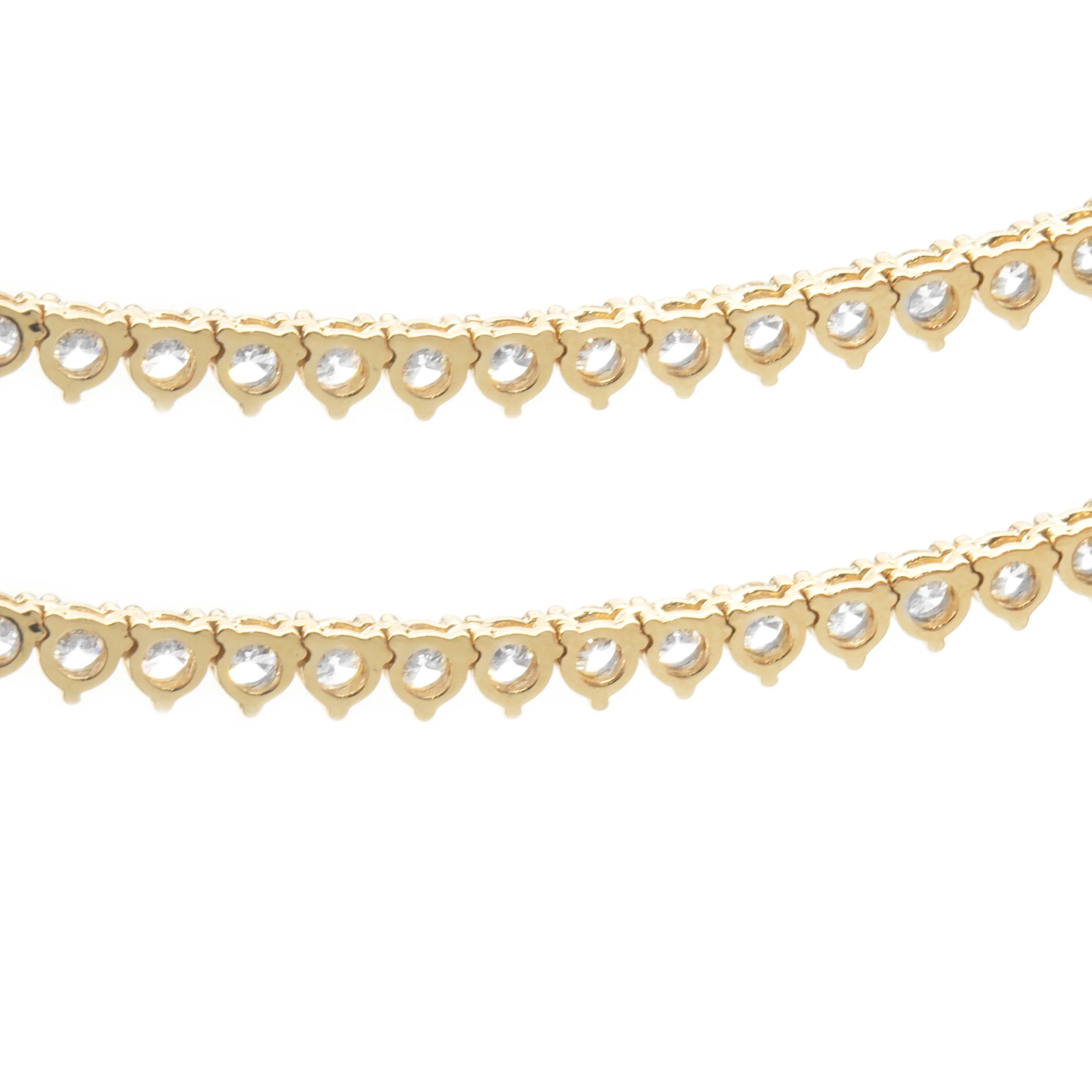 18 Karat Yellow Gold Diamond Tennis Necklace - Image 4