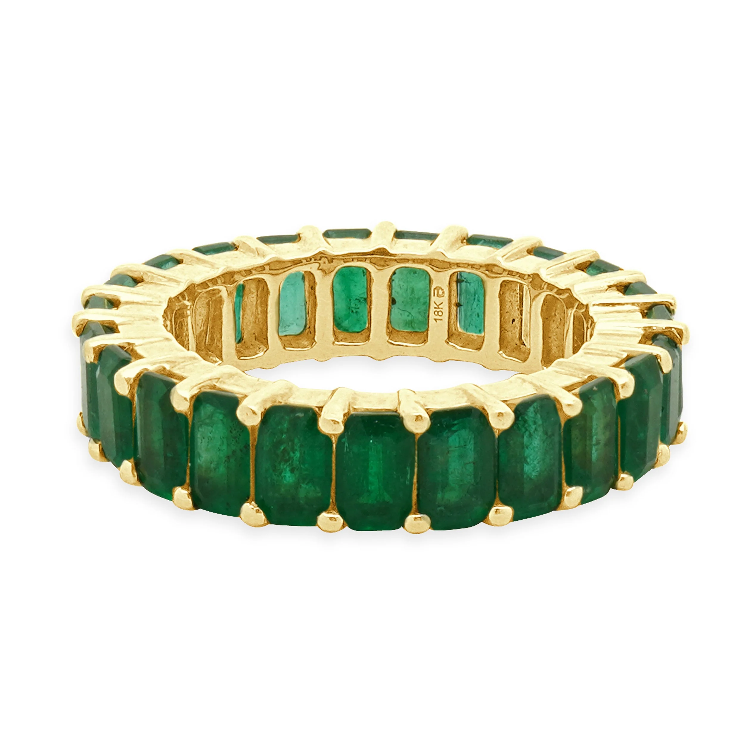 18 Karat Yellow Gold Emerald Eternity Band