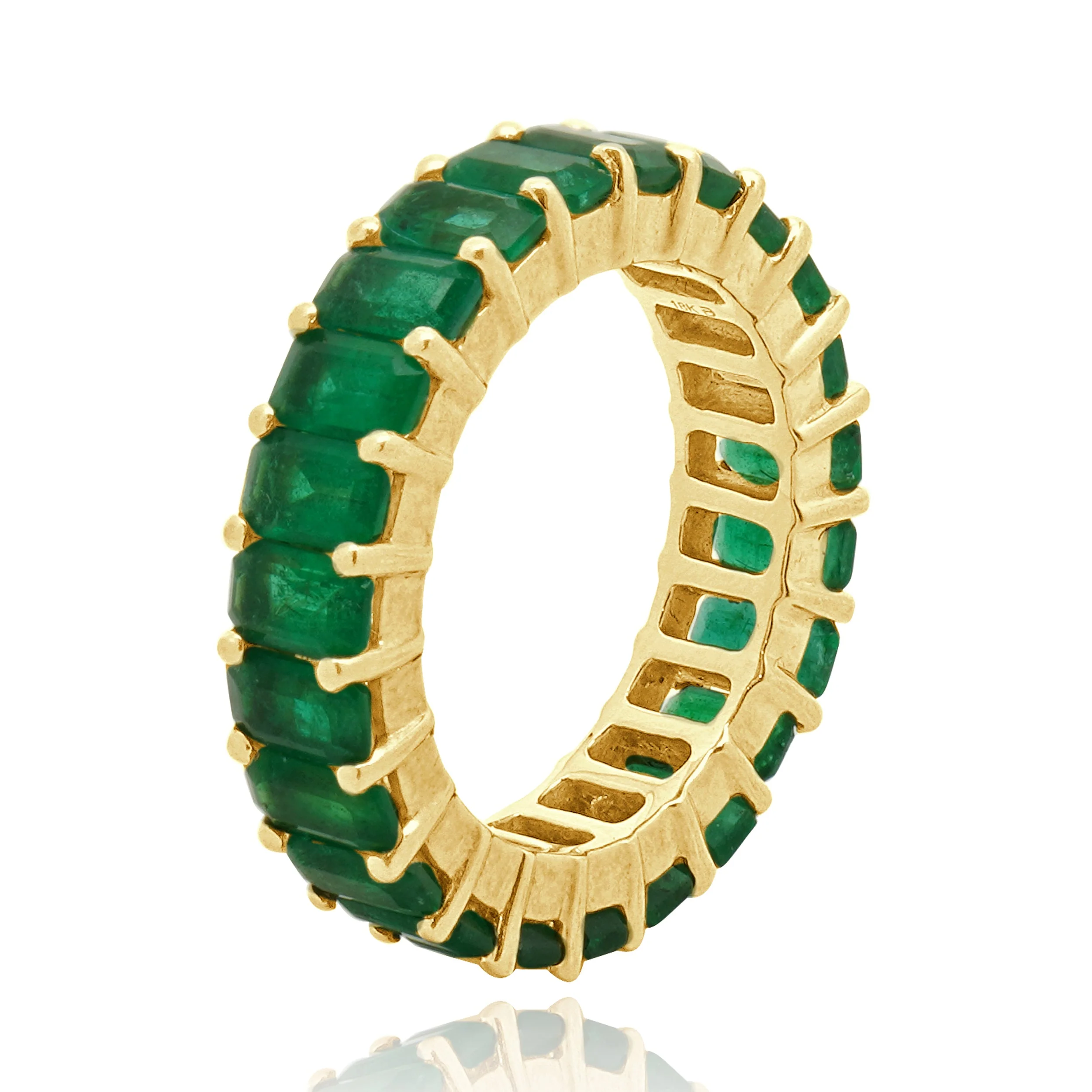 18 Karat Yellow Gold Emerald Eternity Band - Image 2