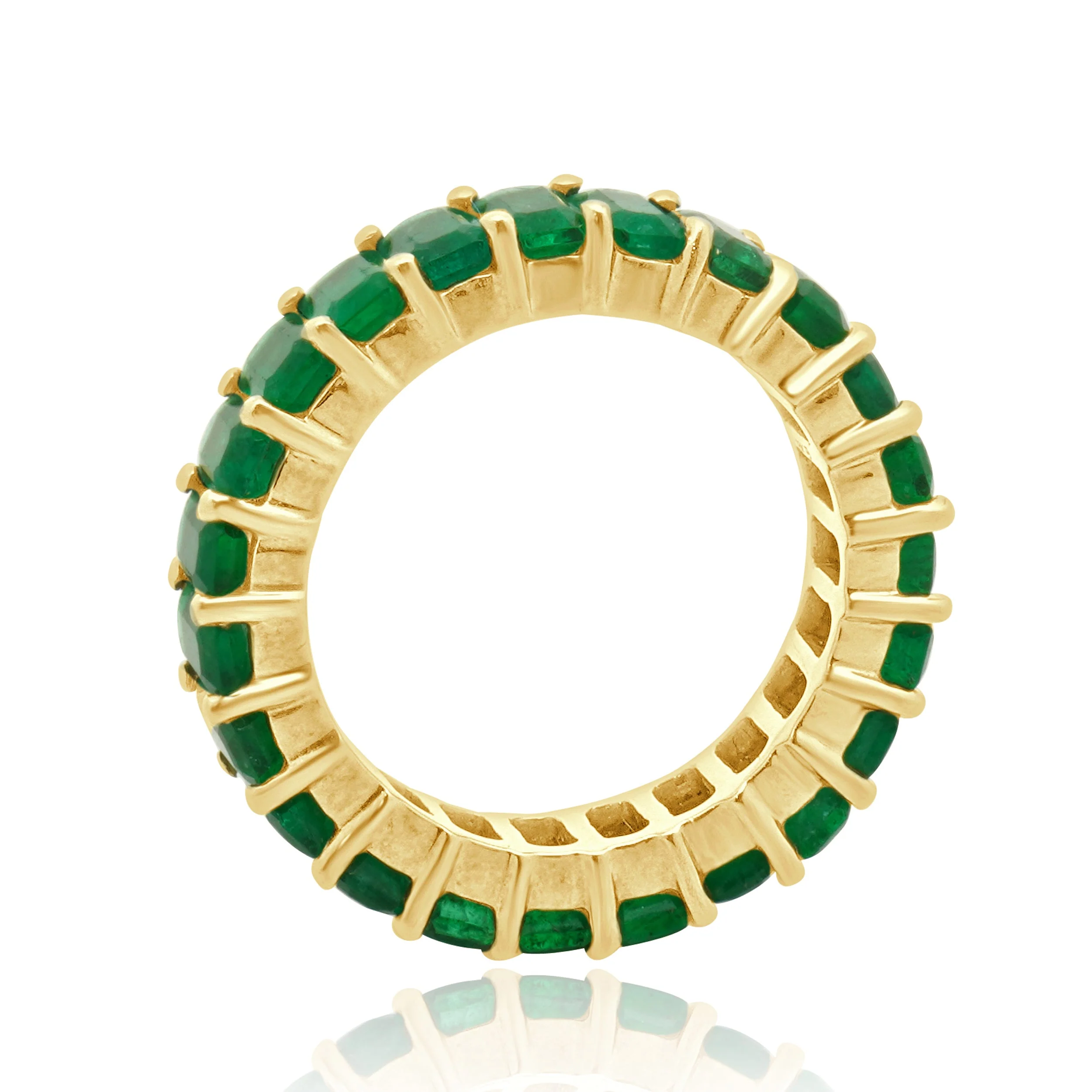 18 Karat Yellow Gold Emerald Eternity Band - Image 3
