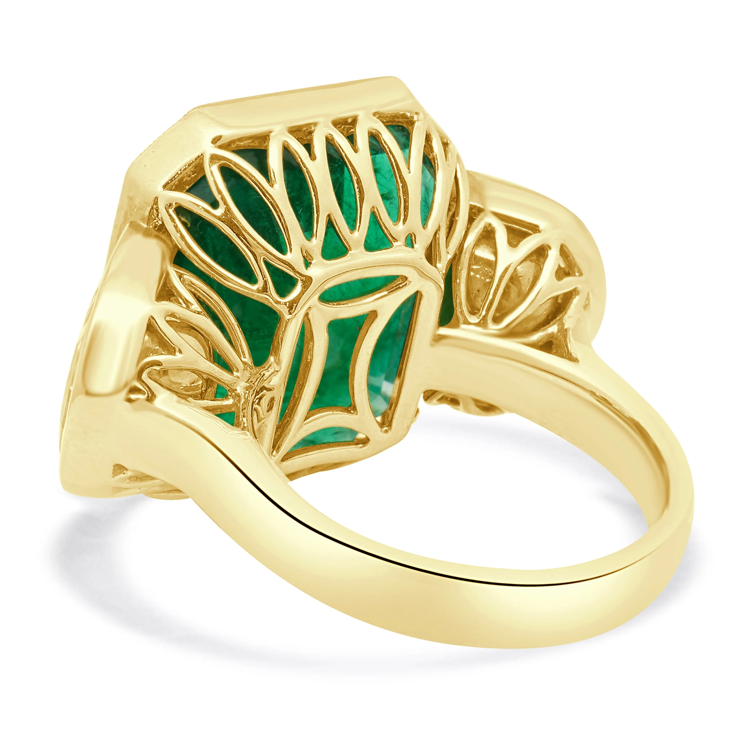 18 Karat Yellow Gold Hana Emerald & Diamond Ring - Image 3