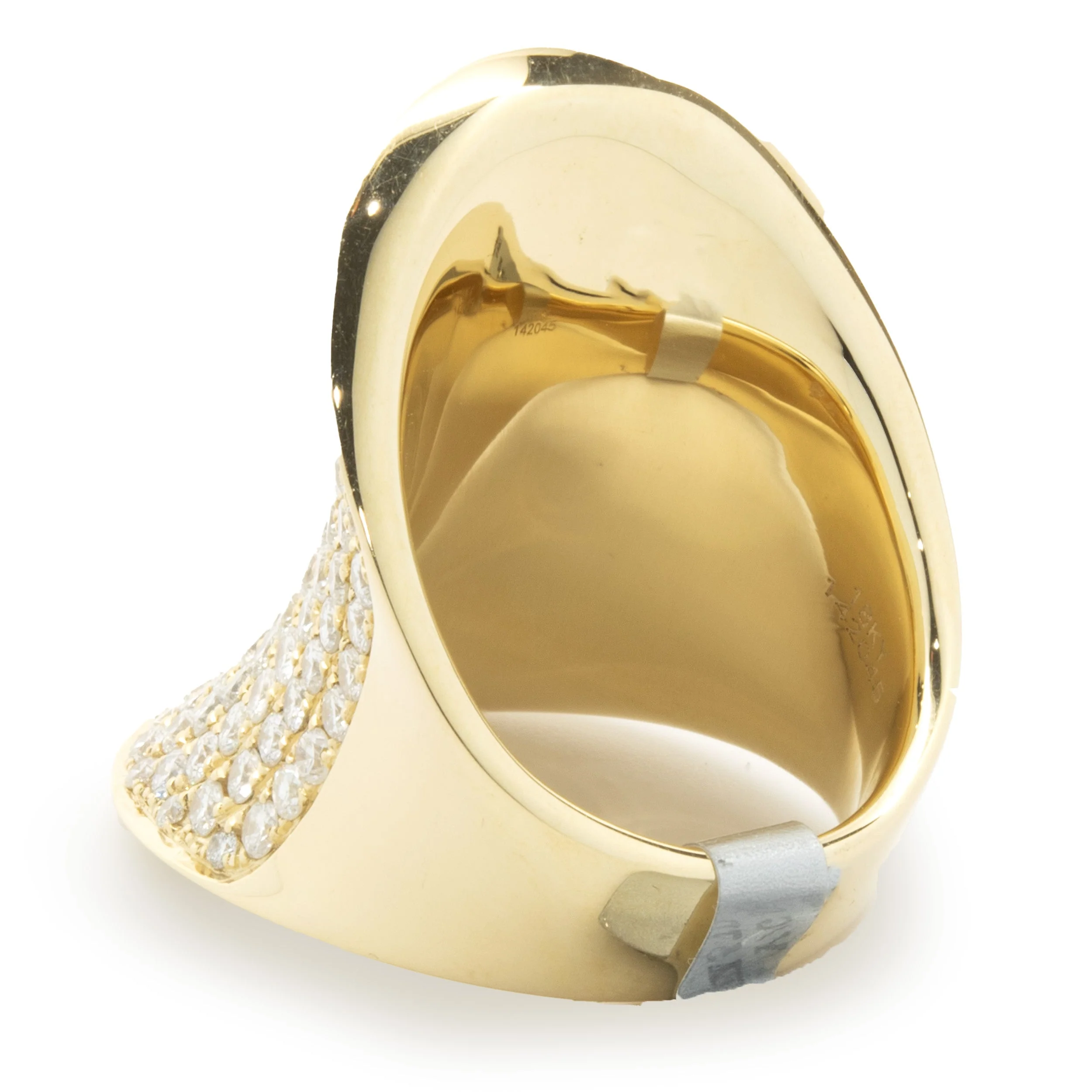 18 Karat Yellow Gold Pave Diamond Saddle Ring - Image 4