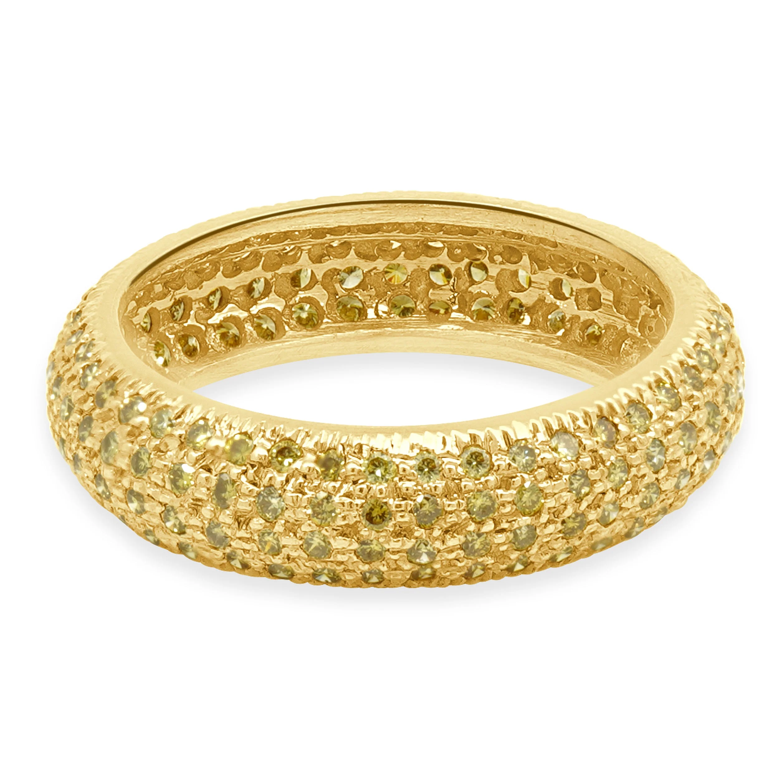 18 Karat Yellow Gold Pave Yellow Diamond Band
