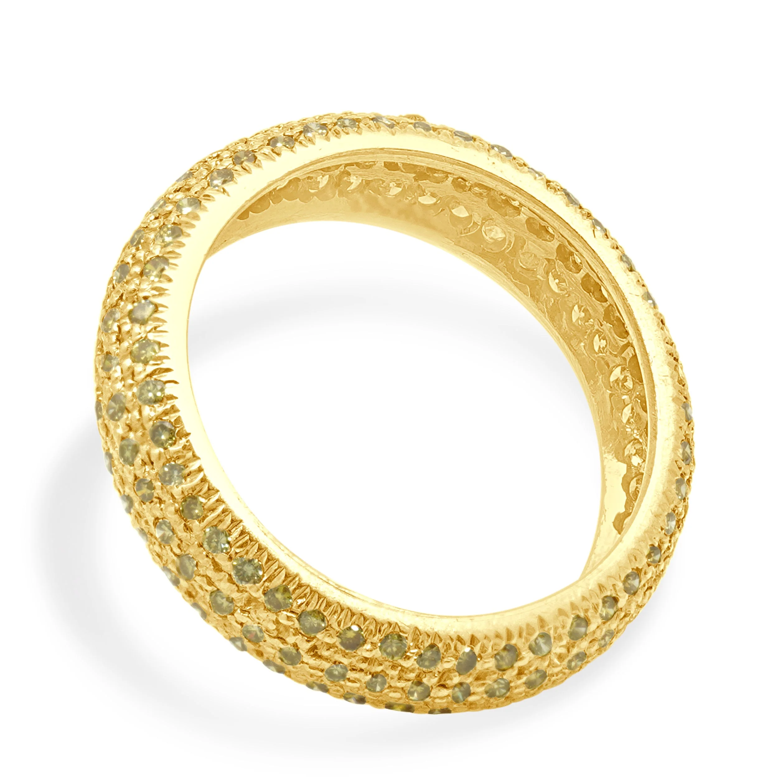18 Karat Yellow Gold Pave Yellow Diamond Band - Image 2
