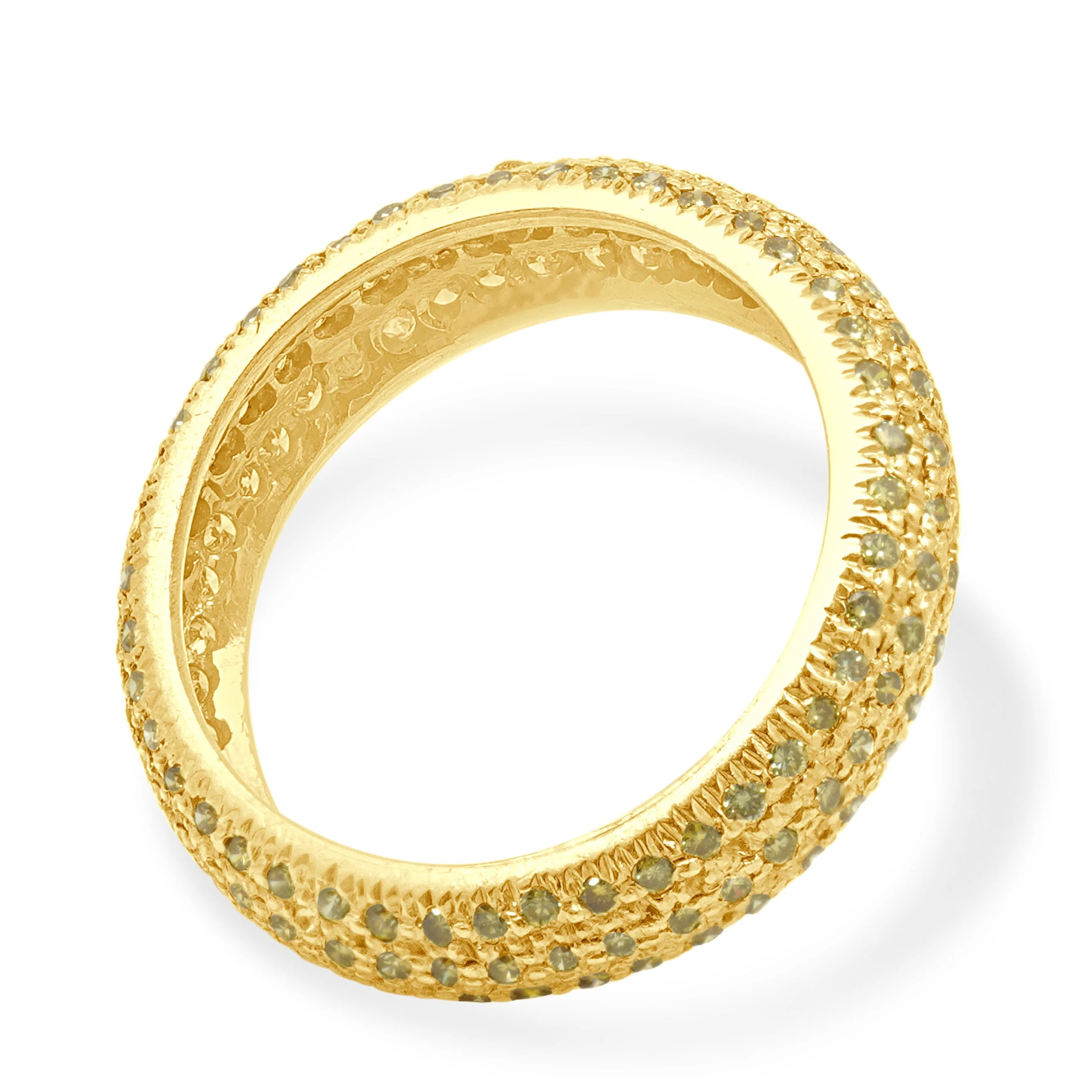 18 Karat Yellow Gold Pave Yellow Diamond Band - Image 3