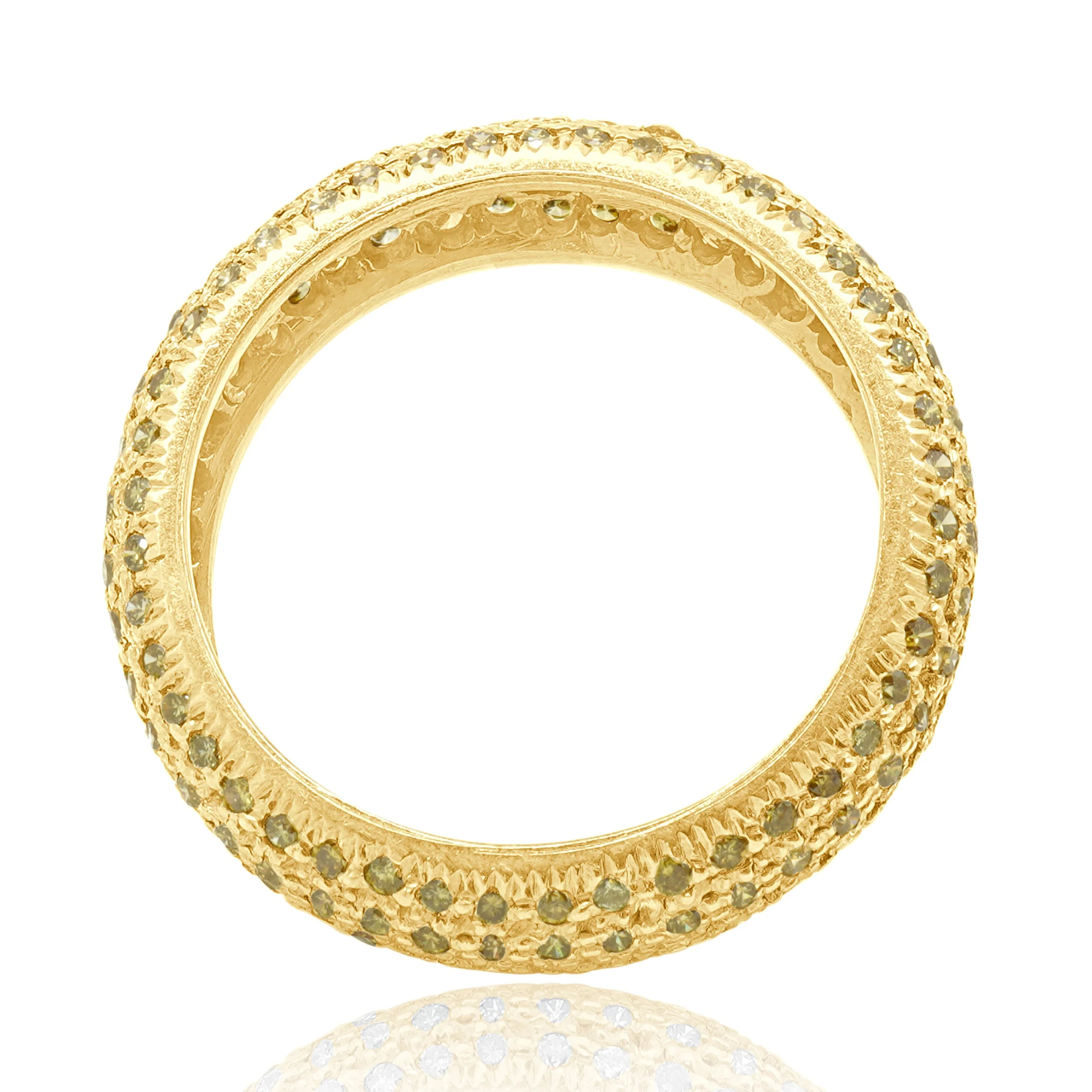 18 Karat Yellow Gold Pave Yellow Diamond Band - Image 4