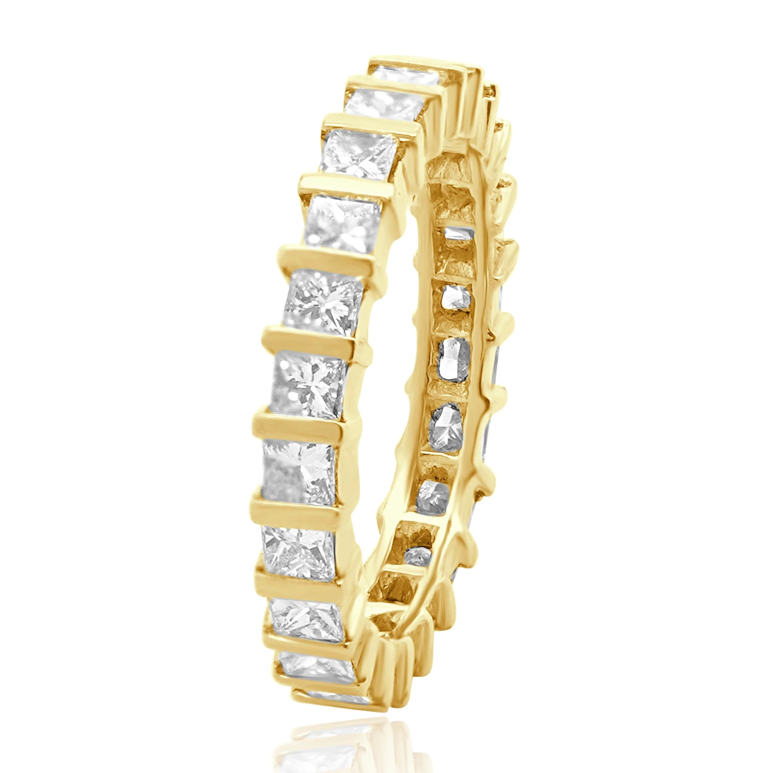 18 Karat Yellow Gold Princess Cut Diamond Eternity Band - Image 2