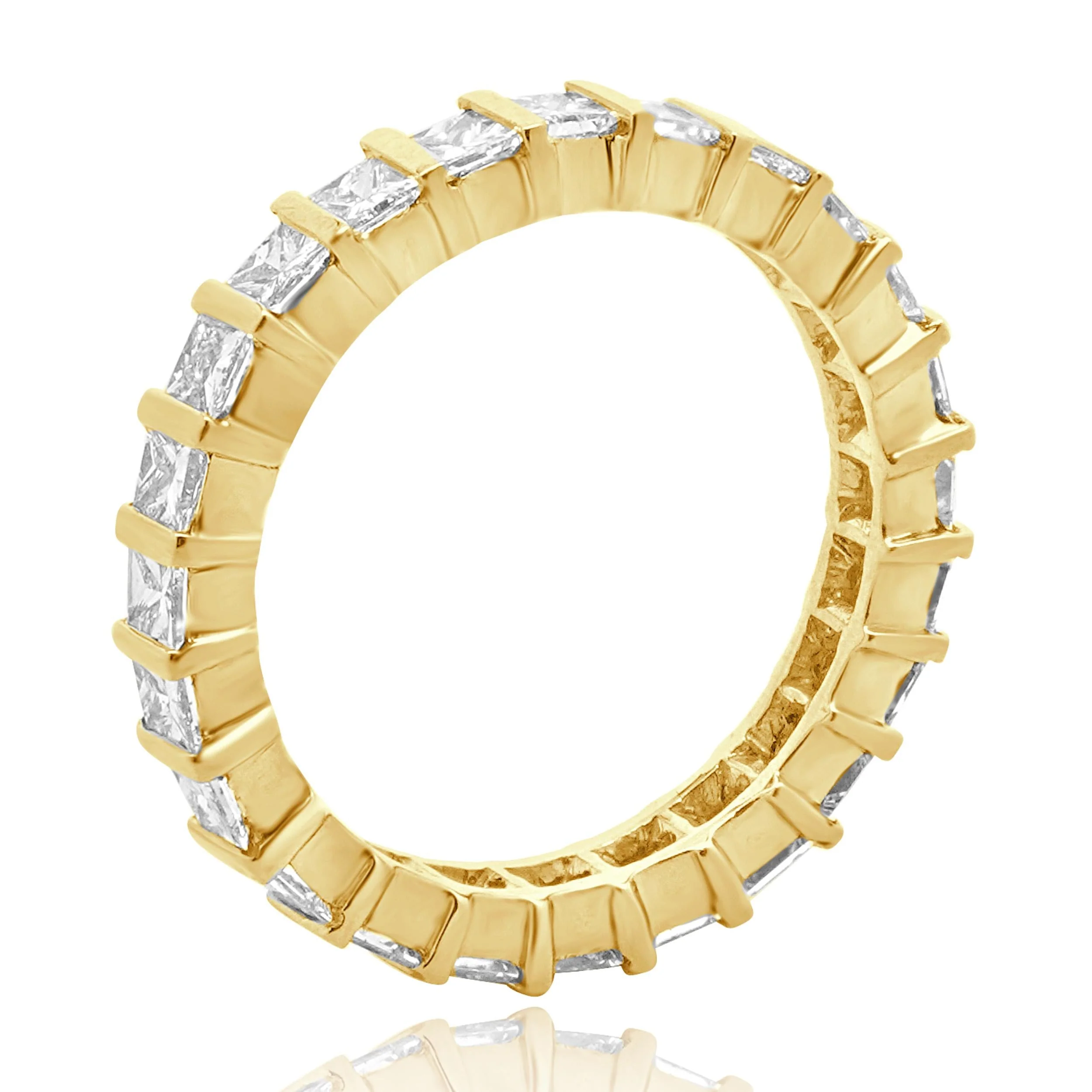 18 Karat Yellow Gold Princess Cut Diamond Eternity Band - Image 3