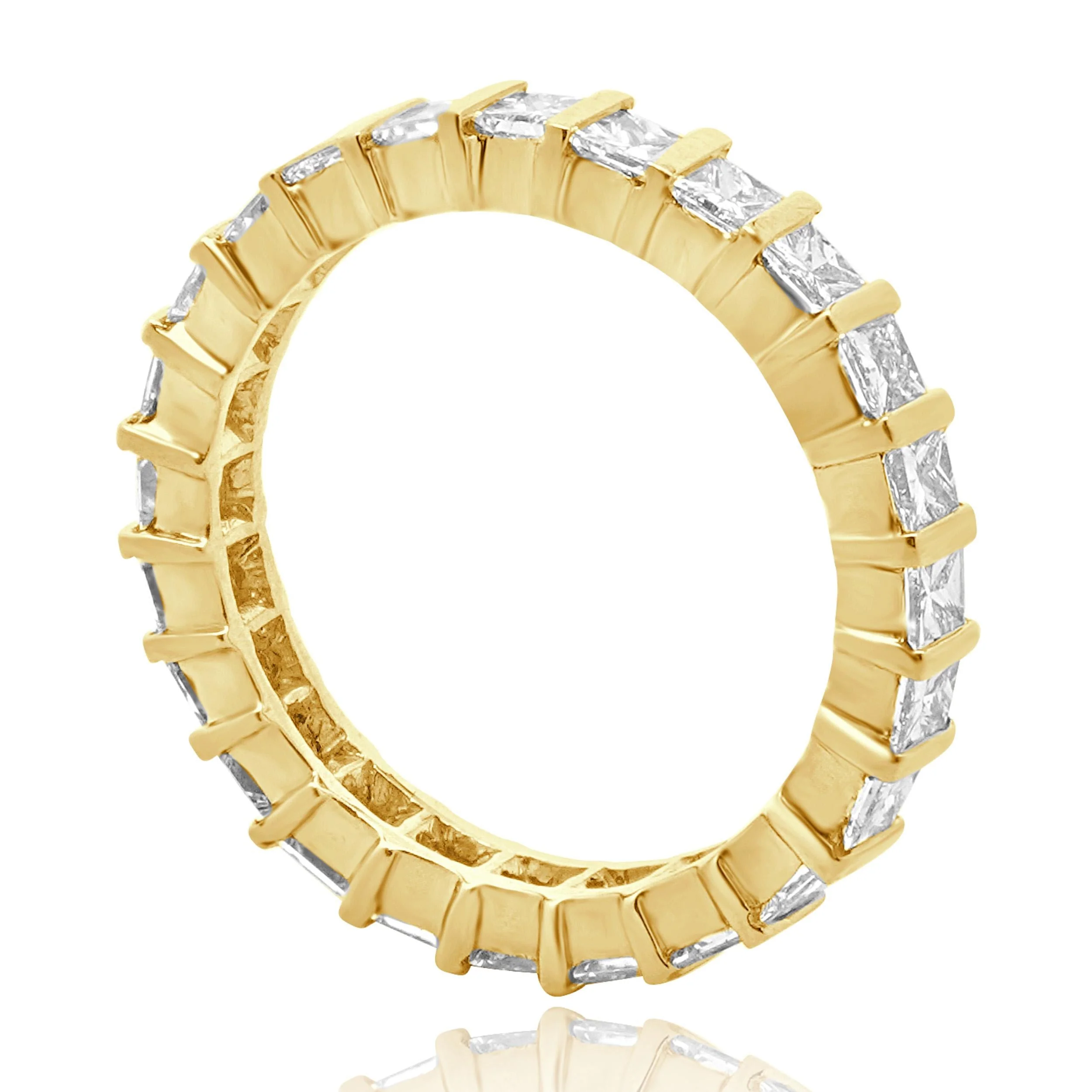 18 Karat Yellow Gold Princess Cut Diamond Eternity Band - Image 4