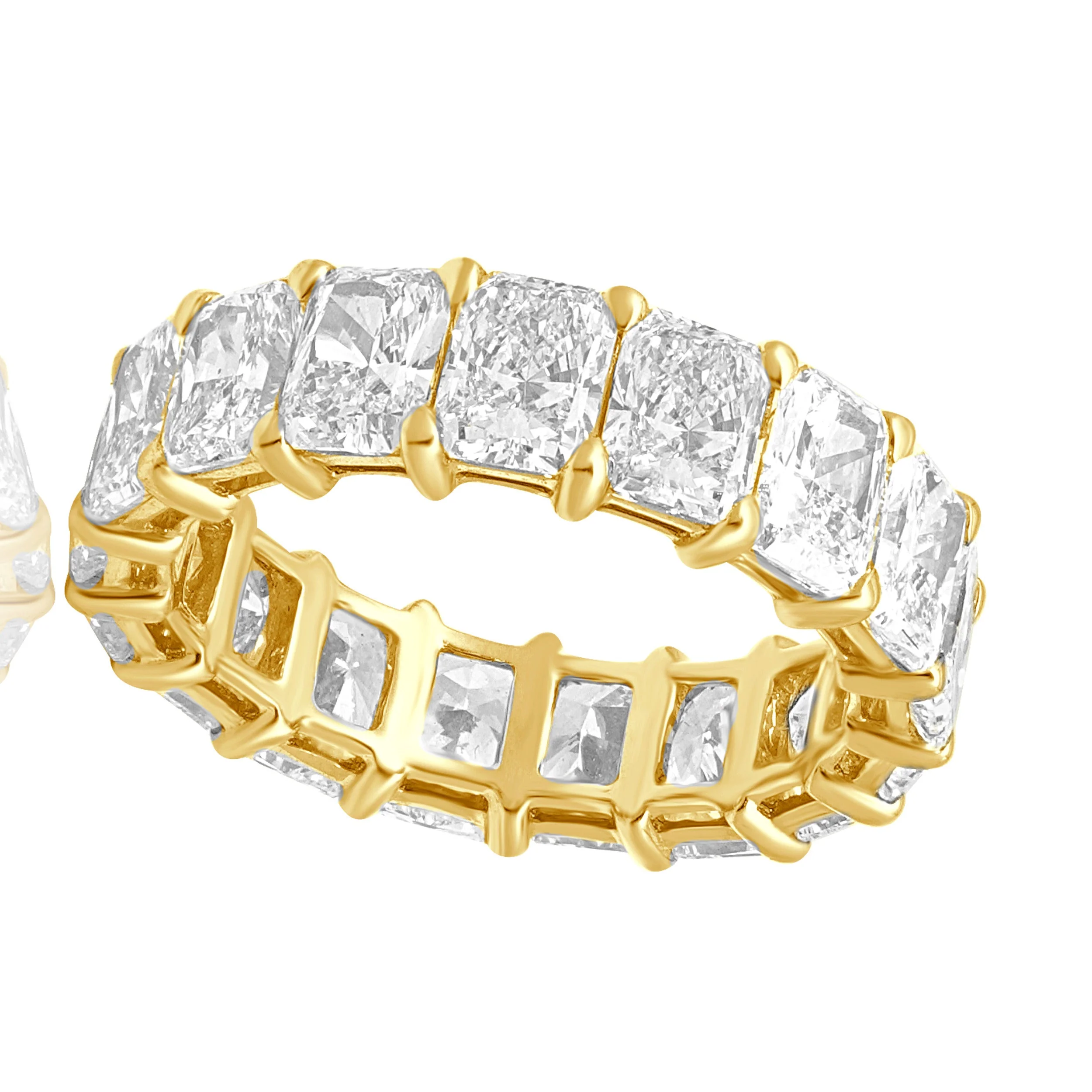 18 Karat Yellow Gold Prong Set Radiant Cut Diamond Eternity Band - Image 3
