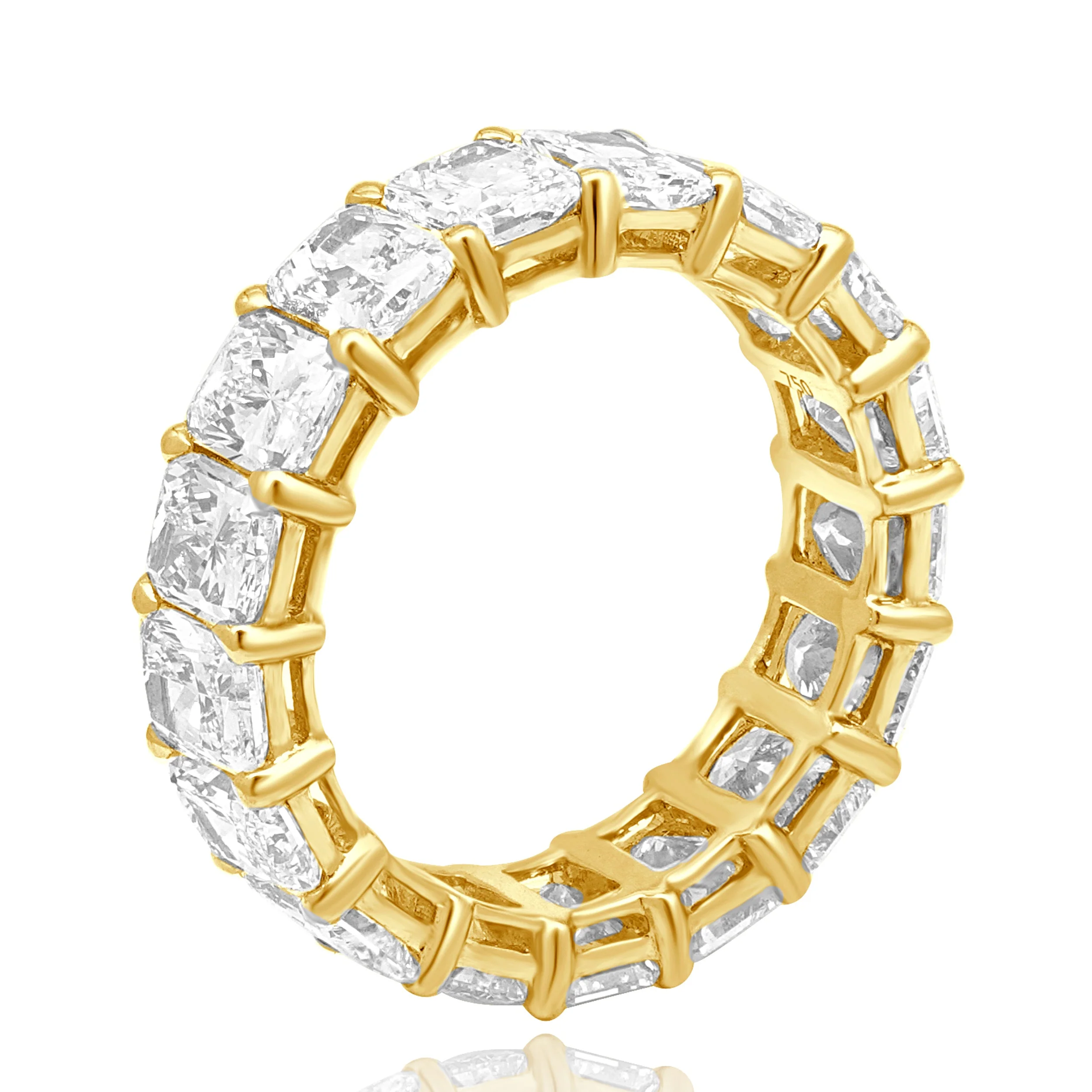 18 Karat Yellow Gold Prong Set Radiant Cut Diamond Eternity Band - Image 4
