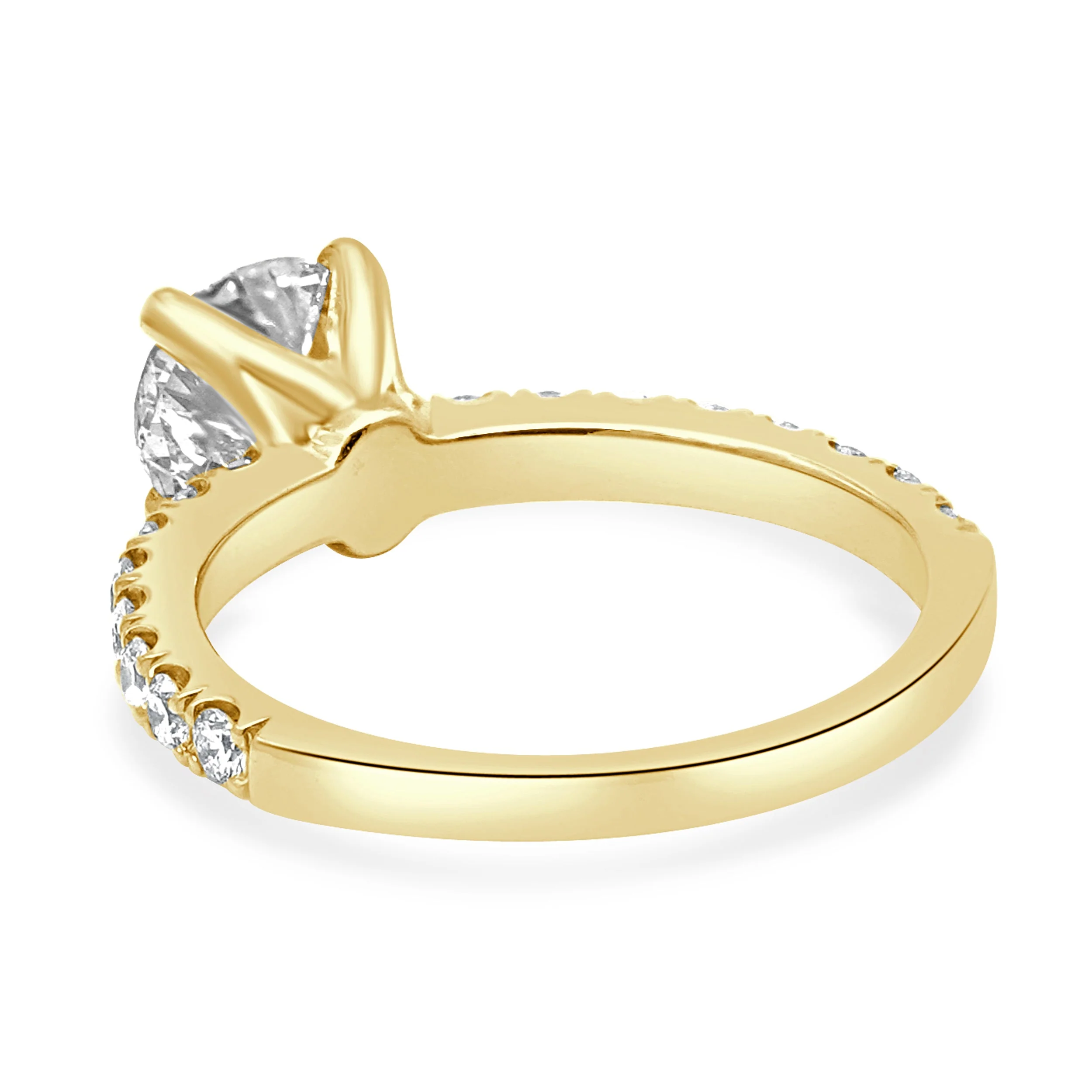 18 Karat Yellow Gold Prong Set Round Brilliant Cut Diamond Engagement Ring - Image 4