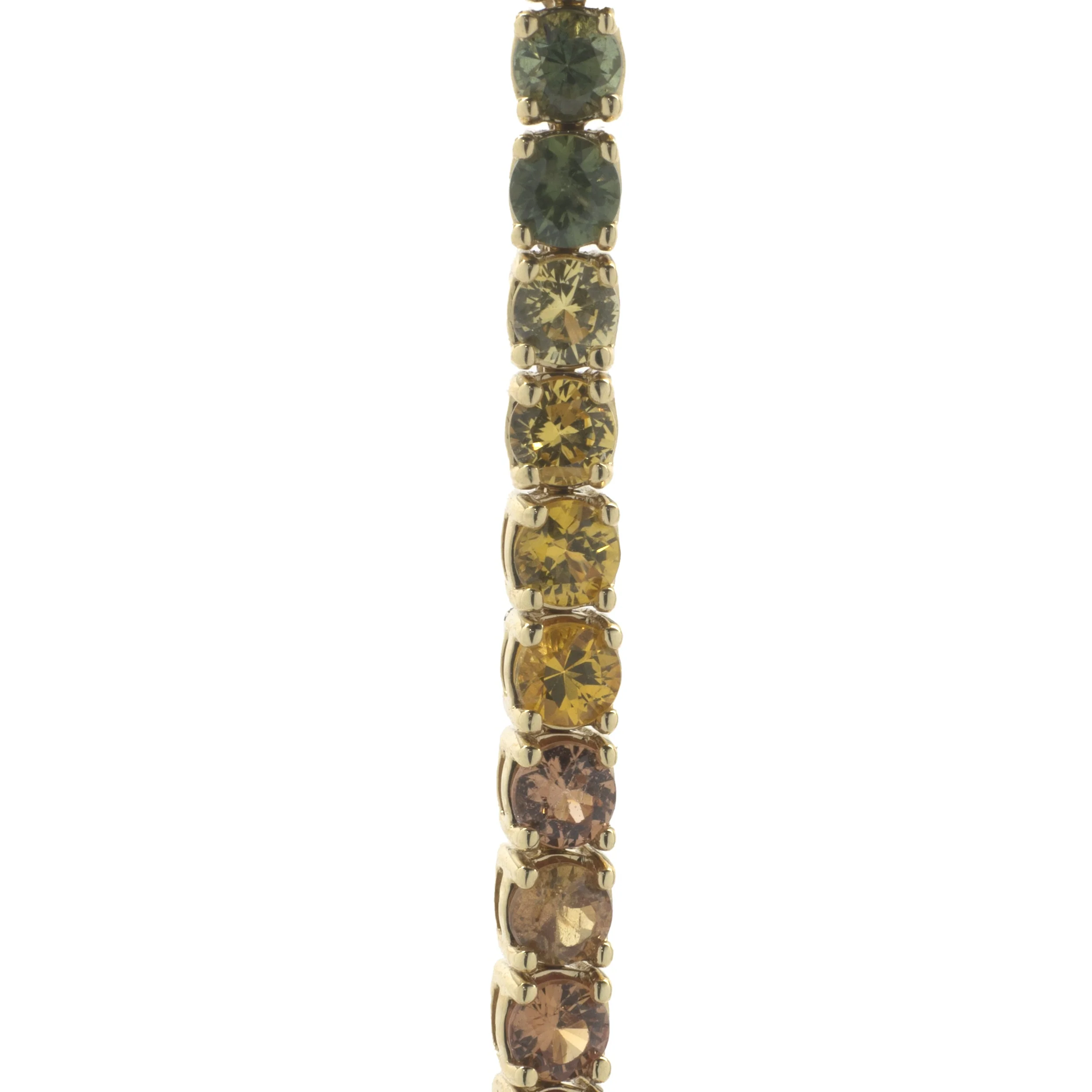18 Karat Yellow Gold Rainbow Sapphire Tennis Bracelet - Image 2