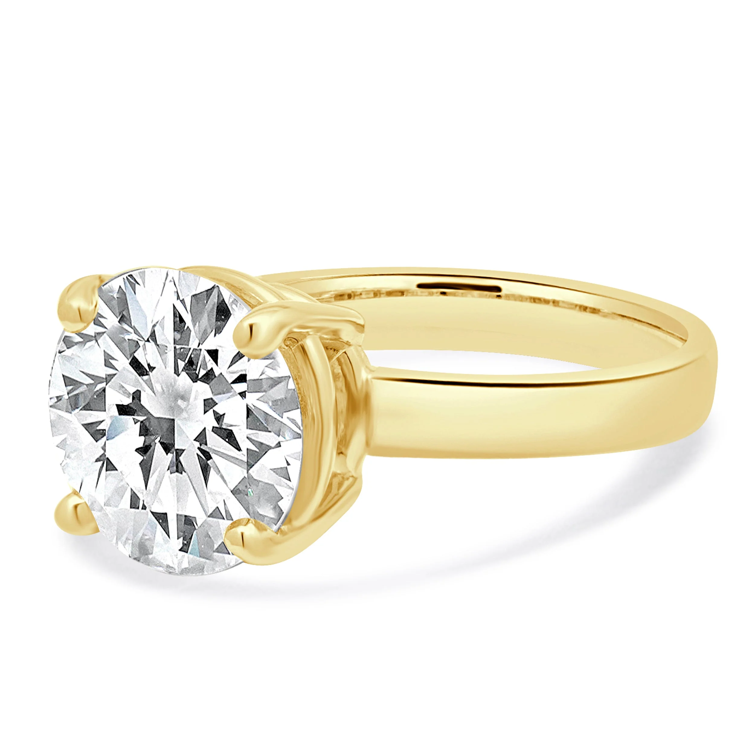 18 Karat Yellow Gold Round Brilliant Cut Diamond Engagement Ring - Image 2