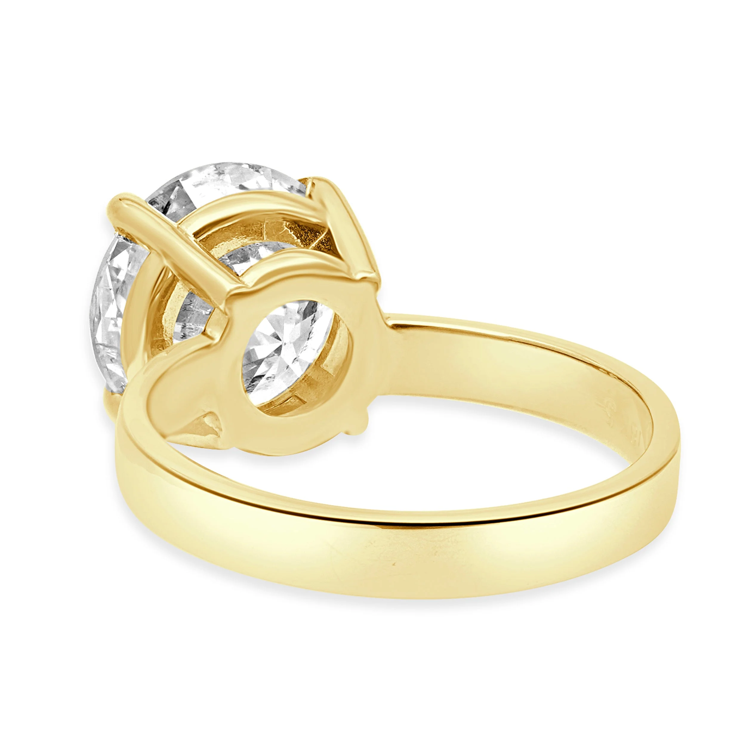18 Karat Yellow Gold Round Brilliant Cut Diamond Engagement Ring - Image 3