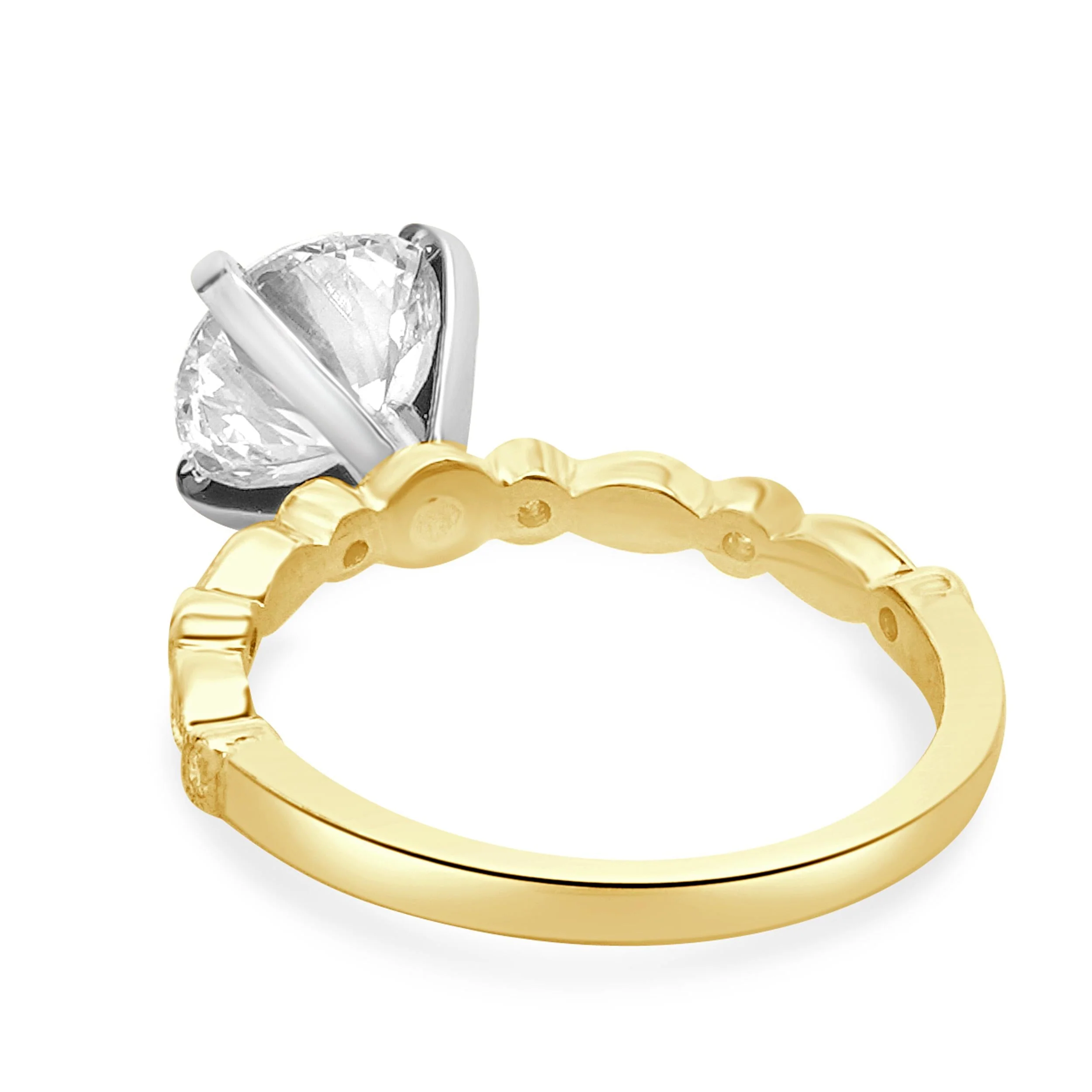 18 Karat Yellow Gold Round Diamond Engagement Ring - Image 4