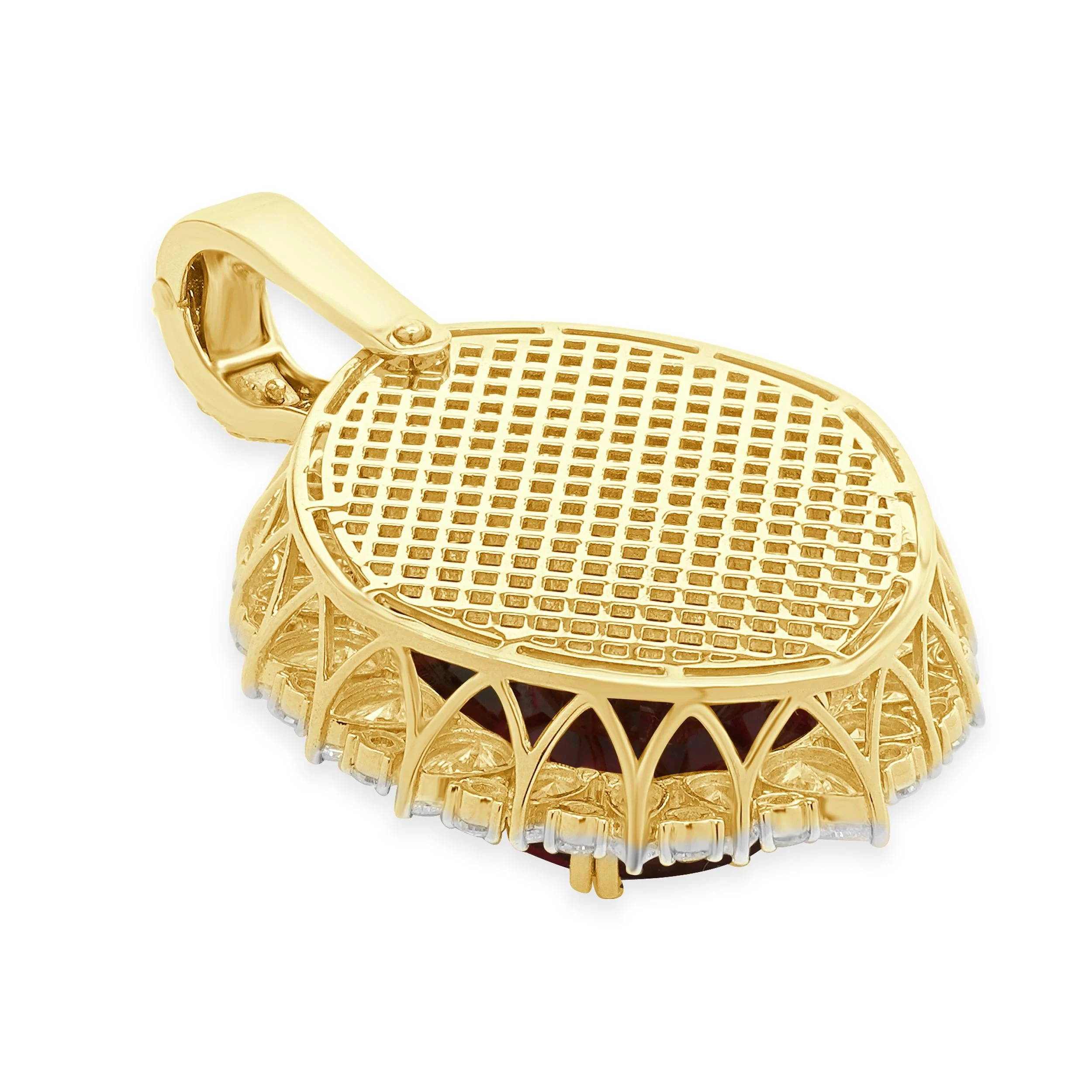 18 Karat Yellow Gold Rubellite & Diamond Pendant - Image 4
