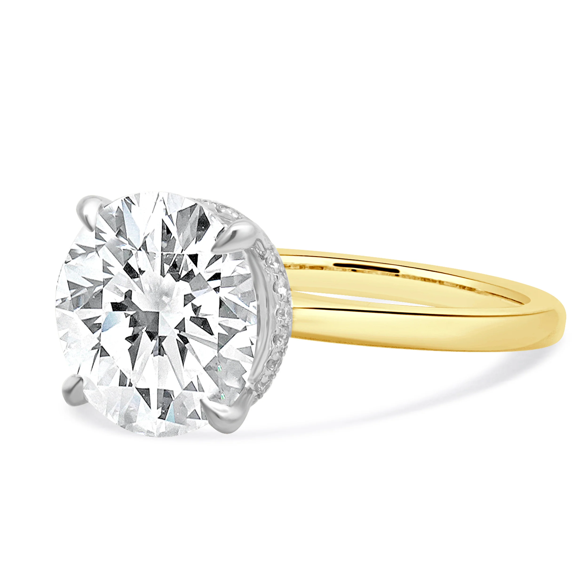 18 Karat Yellow & White Gold Diamond Engagement Ring - Image 2