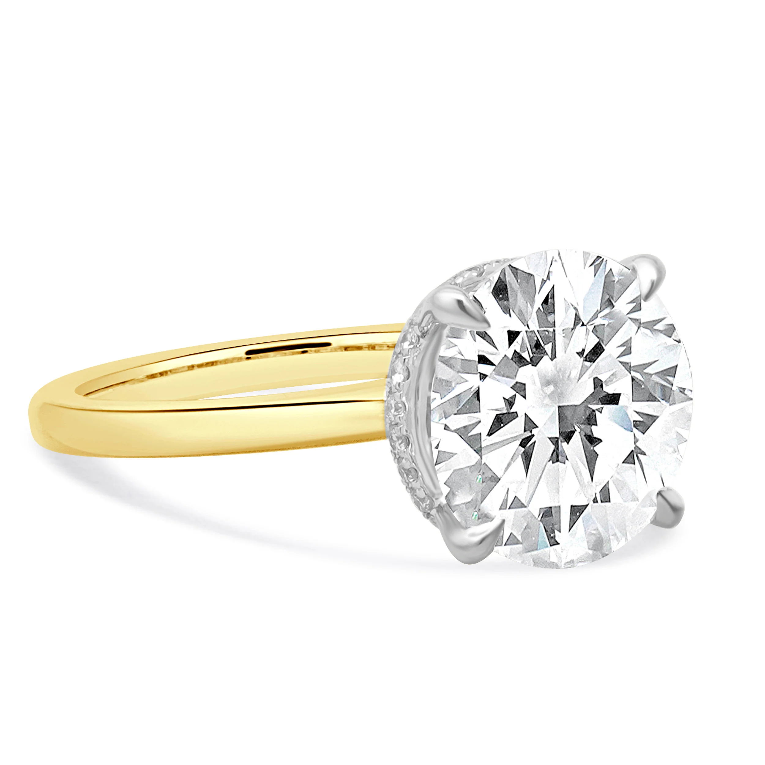 18 Karat Yellow & White Gold Diamond Engagement Ring - Image 4