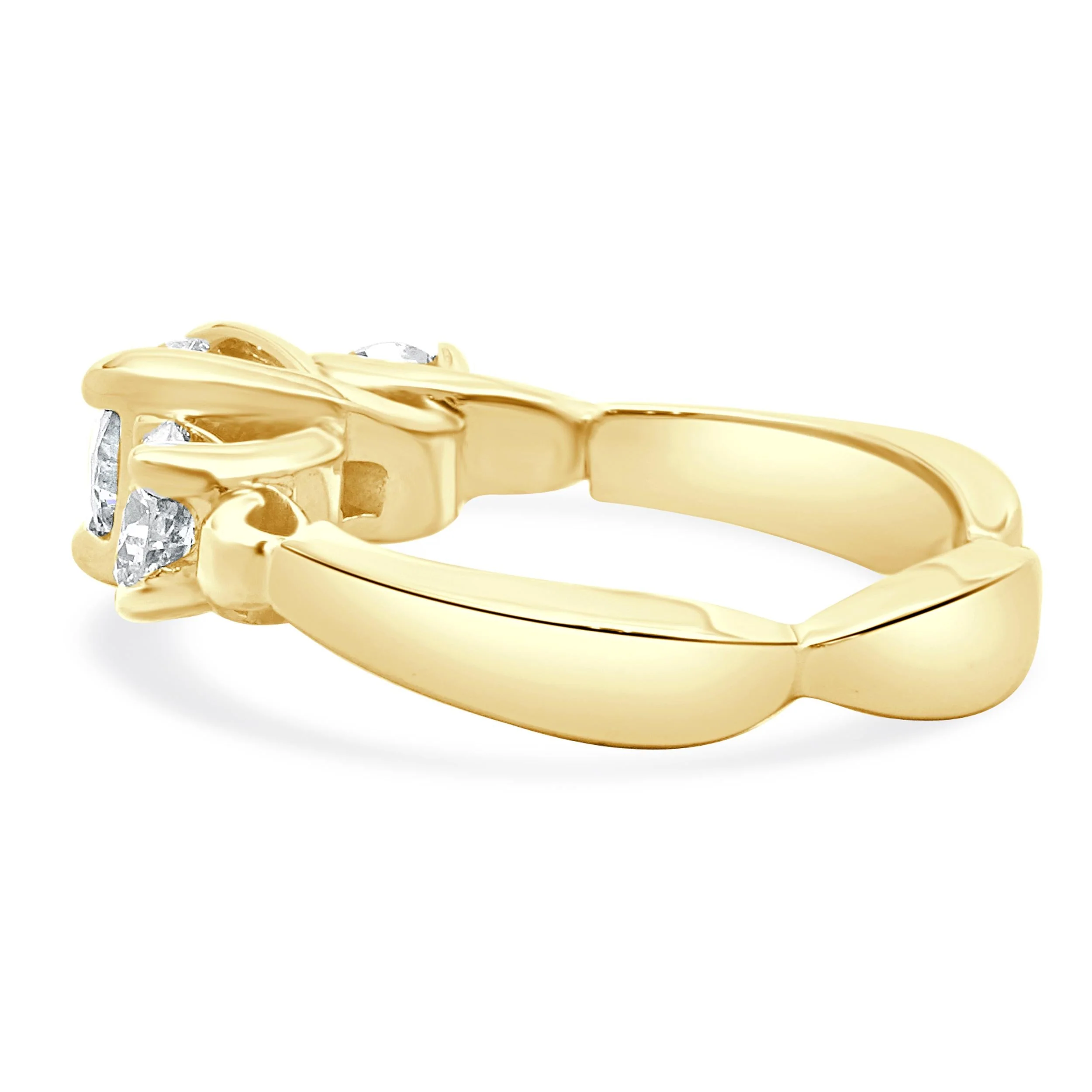 18 Karat Yellow & White Gold Three Diamond Engagement Ring - Image 3