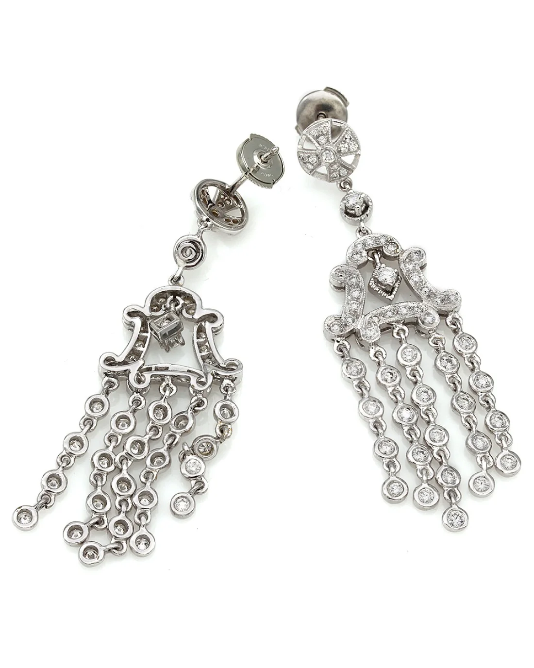 18K Diamond Chandelier Earrings - Image 2