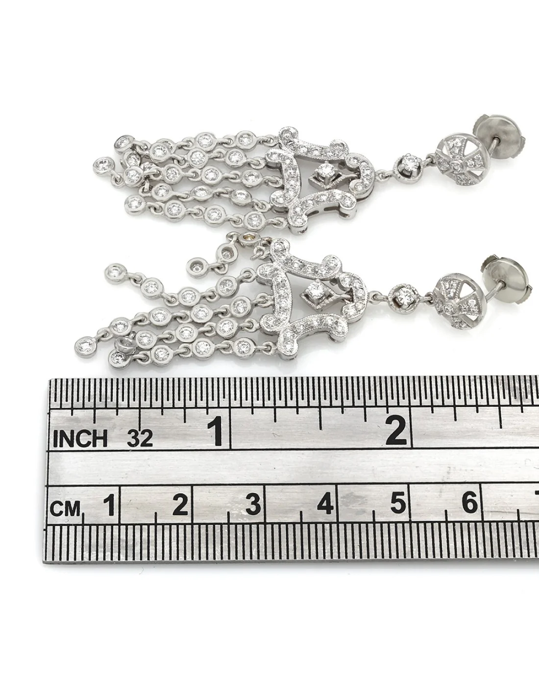 18K Diamond Chandelier Earrings - Image 3