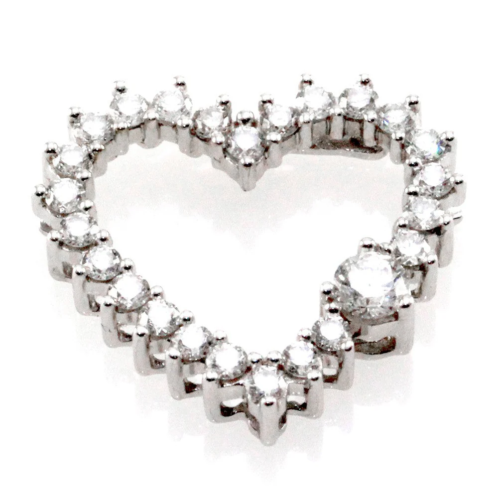 18K Diamond Open Heart Pendant