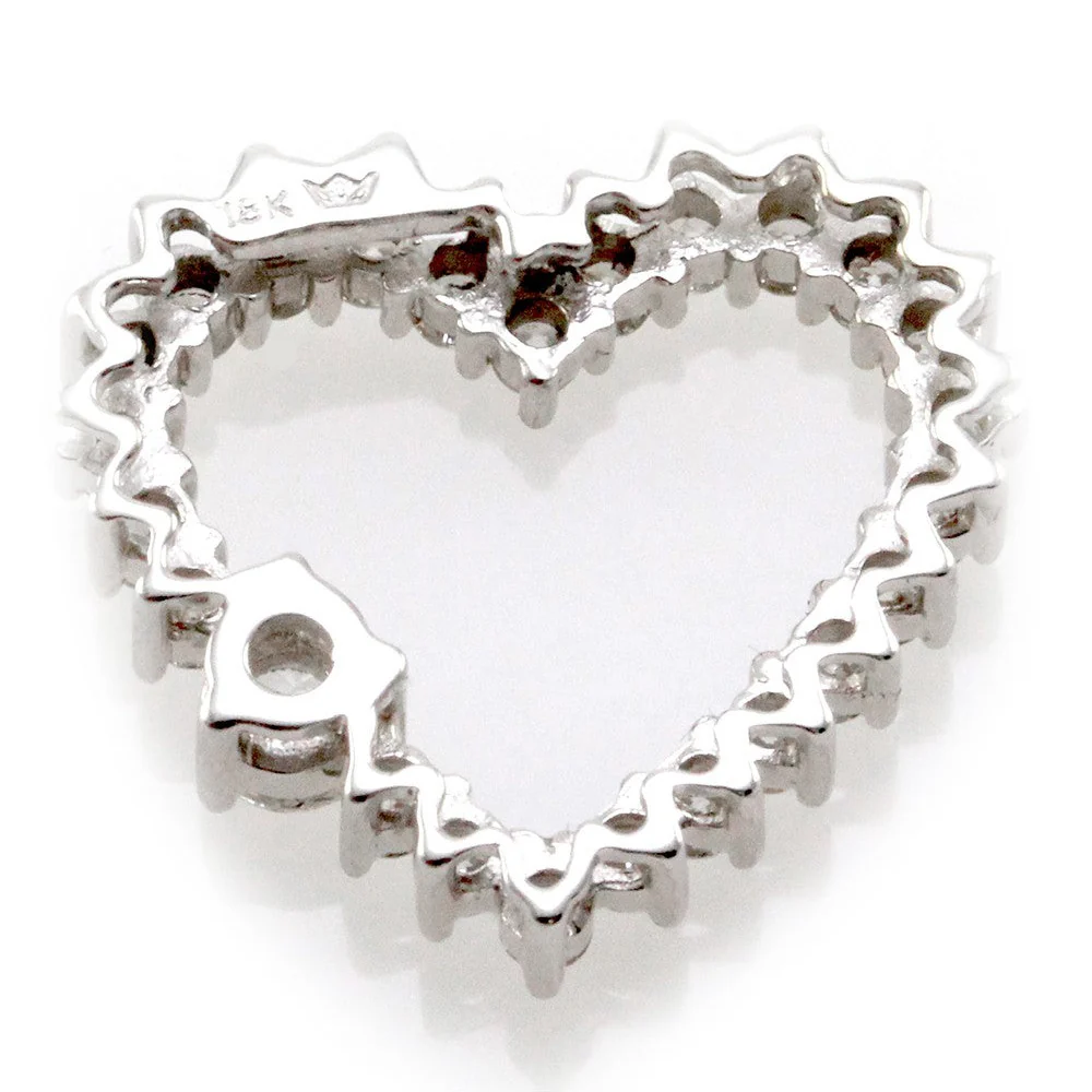 18K Diamond Open Heart Pendant - Image 2