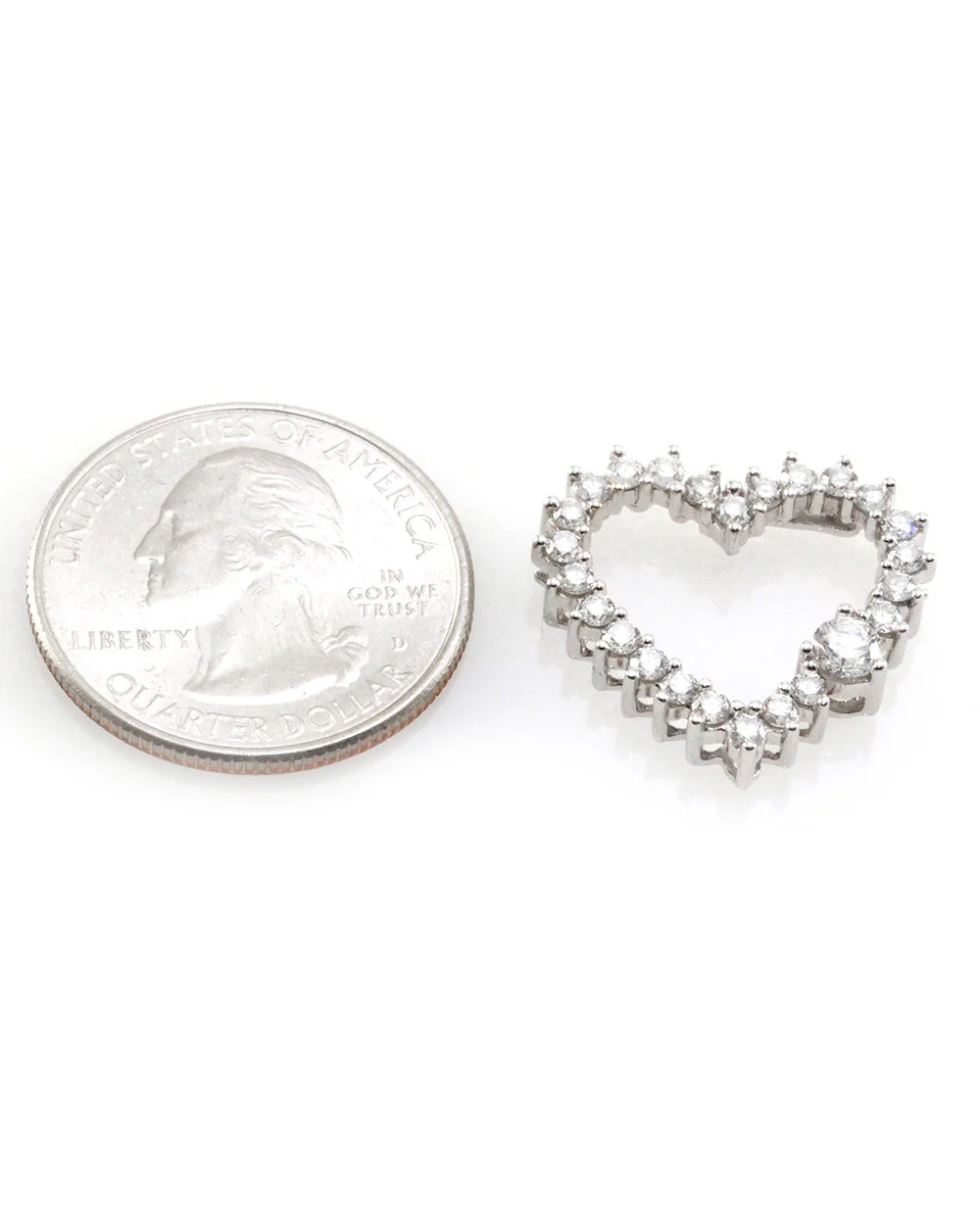 18K Diamond Open Heart Pendant - Image 3