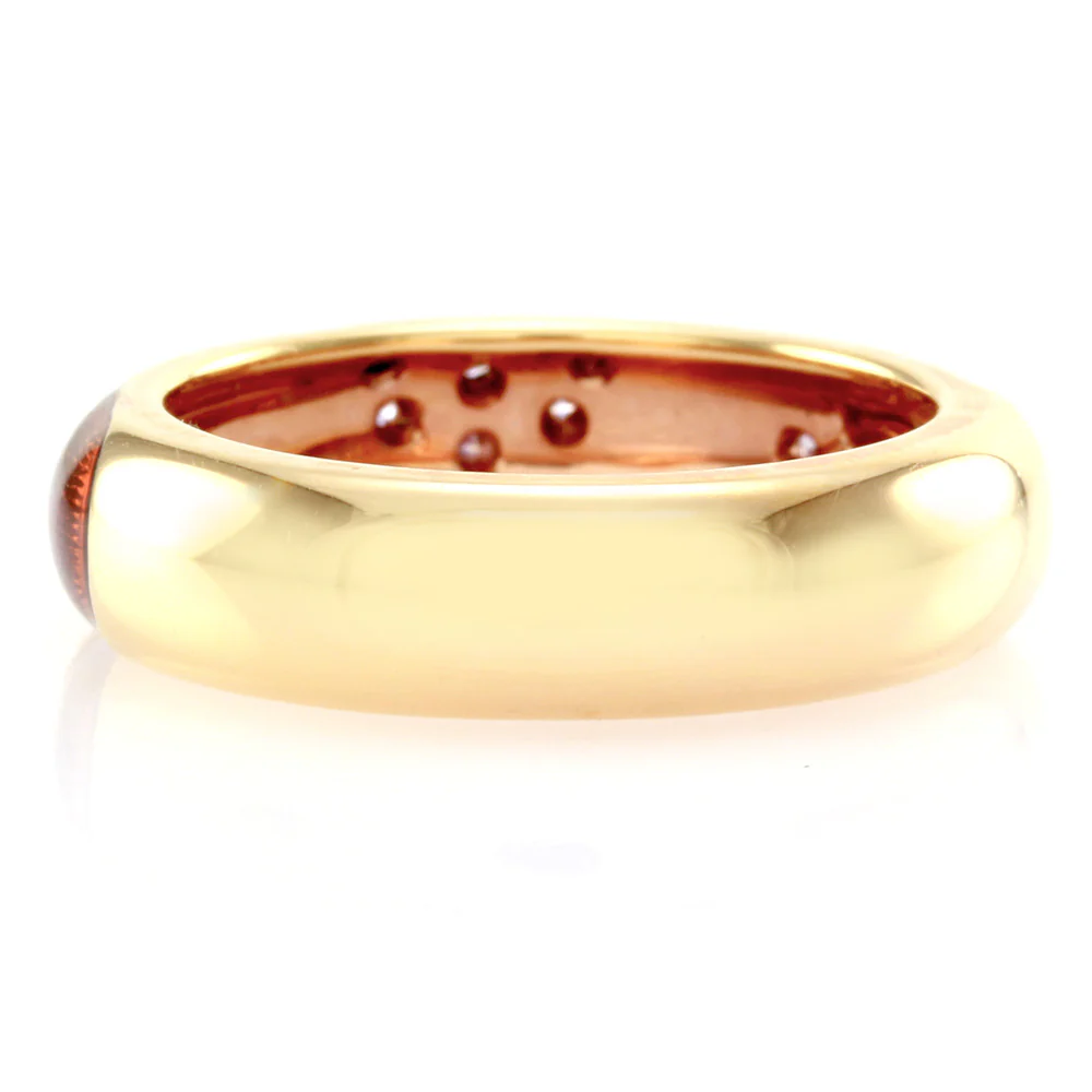 Hidalgo Brown Enamel Flower Band 18K Rose Gold Diamonds - Image 8