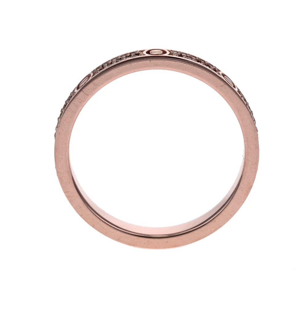 18K Rose Gold Pave Diamond Screw Station Band - Image 3
