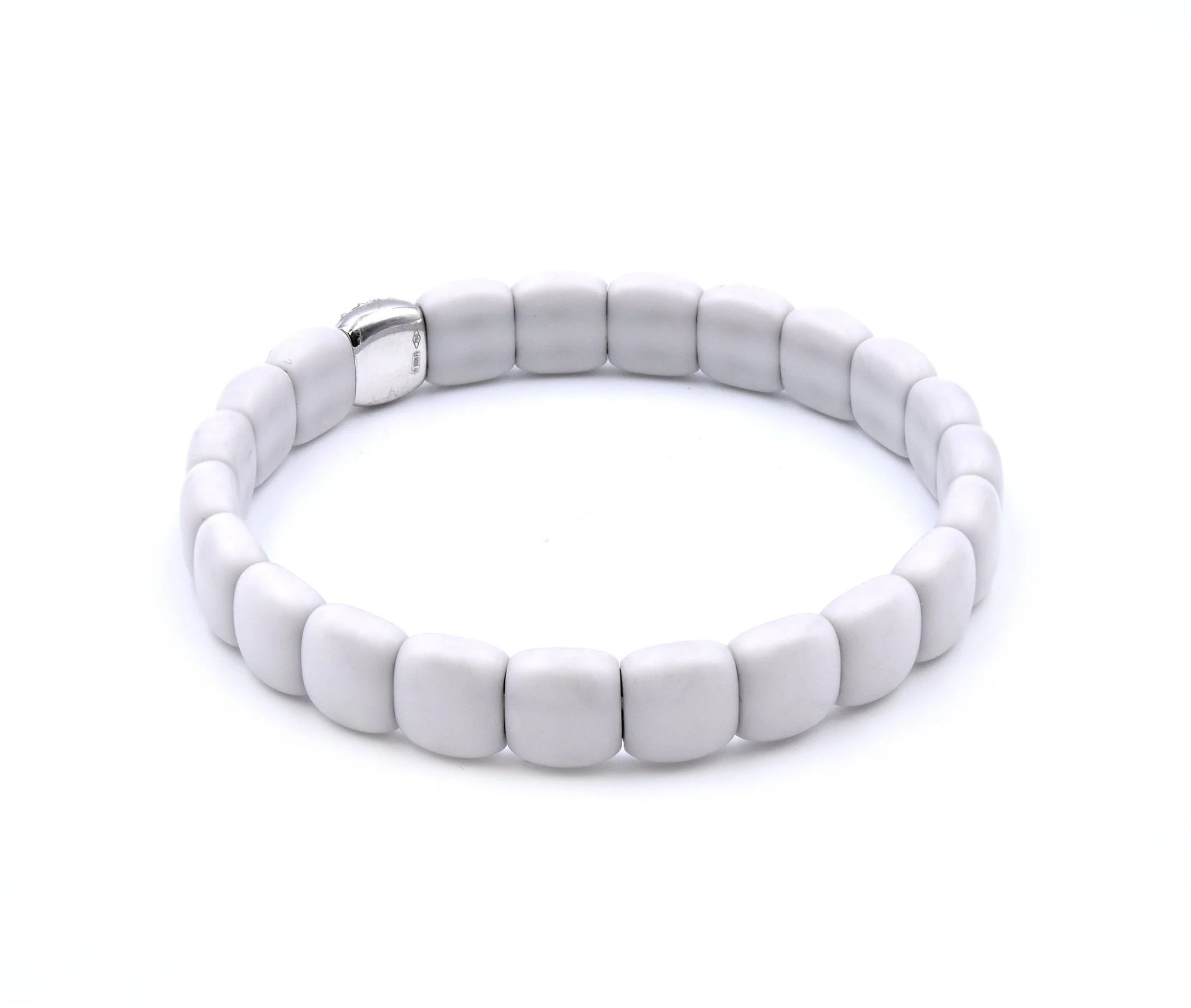 18k White Gold Ceramic and Diamond Bracelet - Image 4