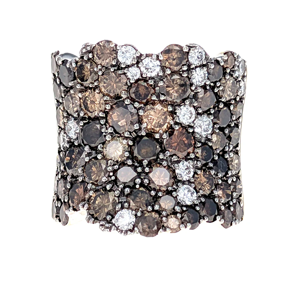 18K White Gold Multi Colored Diamond Ring - Image 2