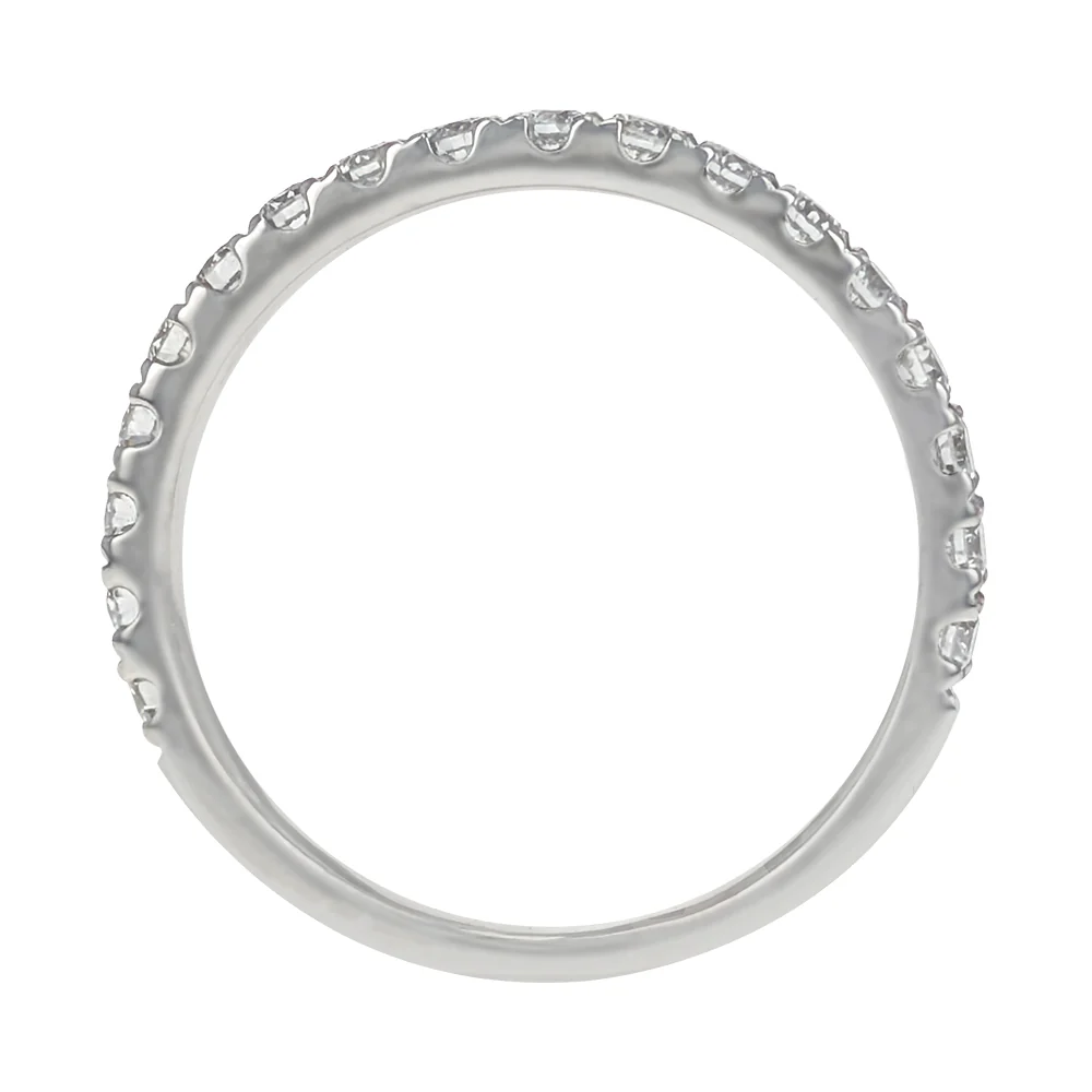 18K White Gold Round Brilliant Cut Diamond Band - Image 2