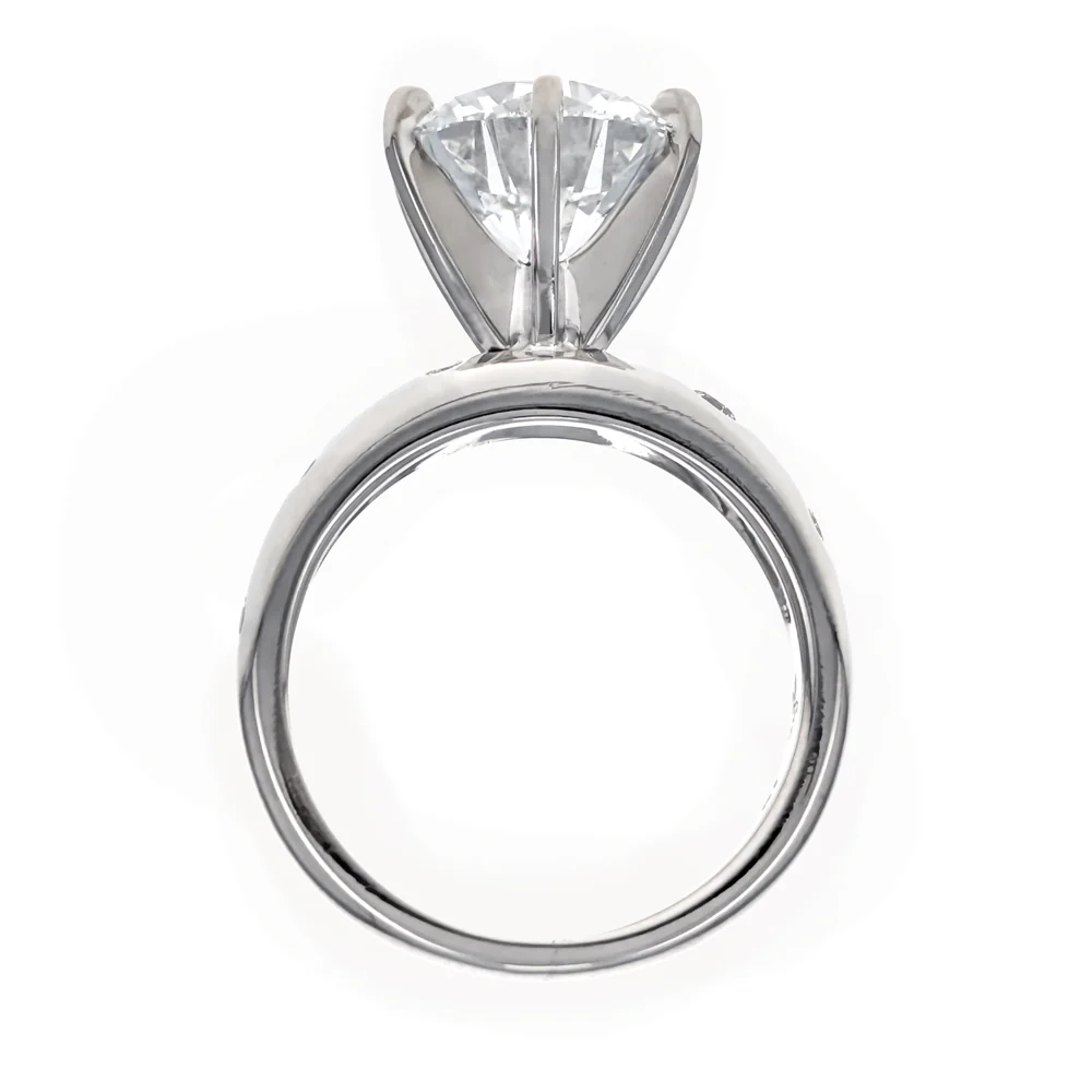 18K White Gold Sprinkled Diamond Engagement Ring - Image 3