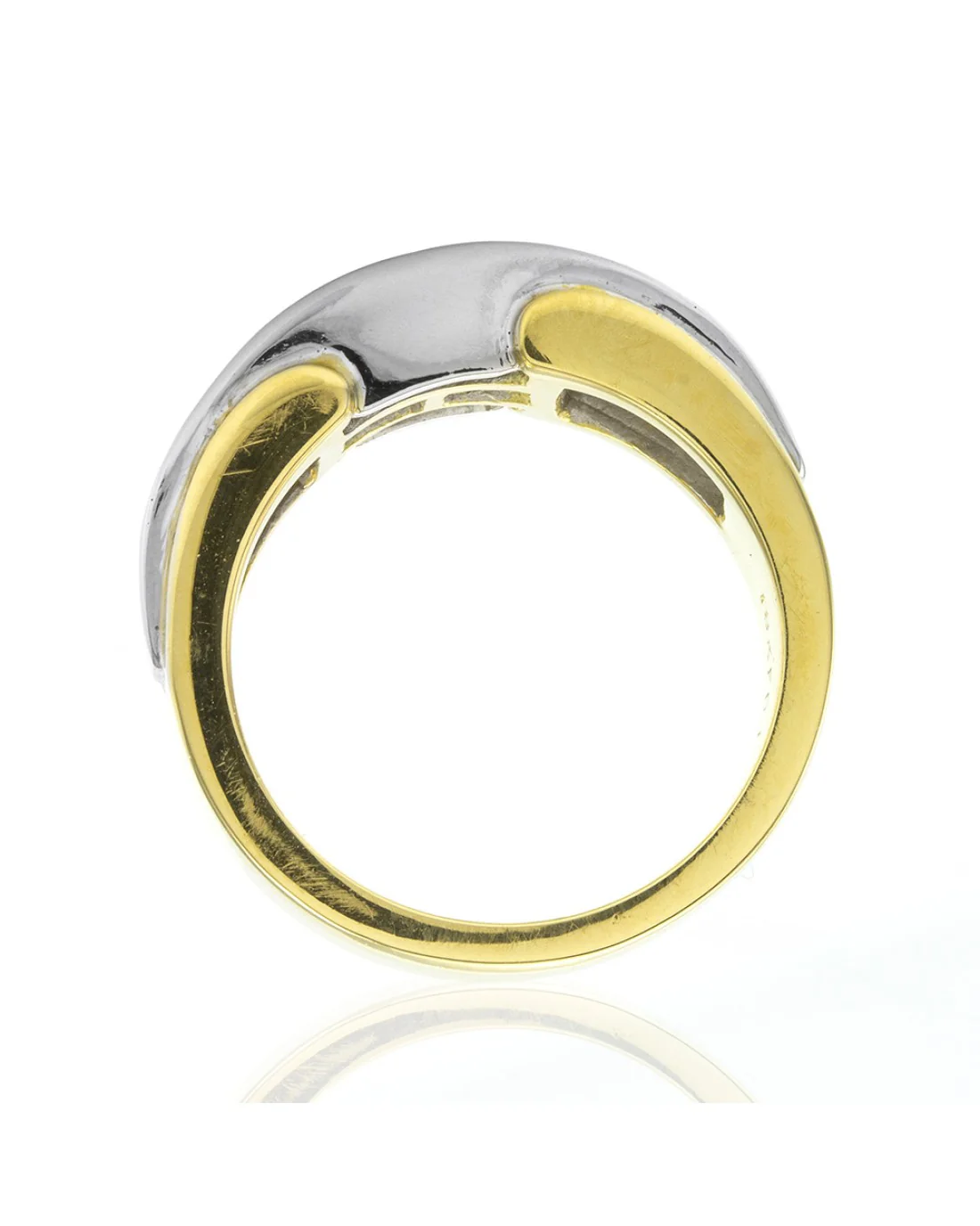 18K White & Yellow Gold Invisible Set Diamond Band - Image 4