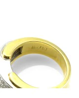 18K White & Yellow Gold Invisible Set Diamond Band - Image 5