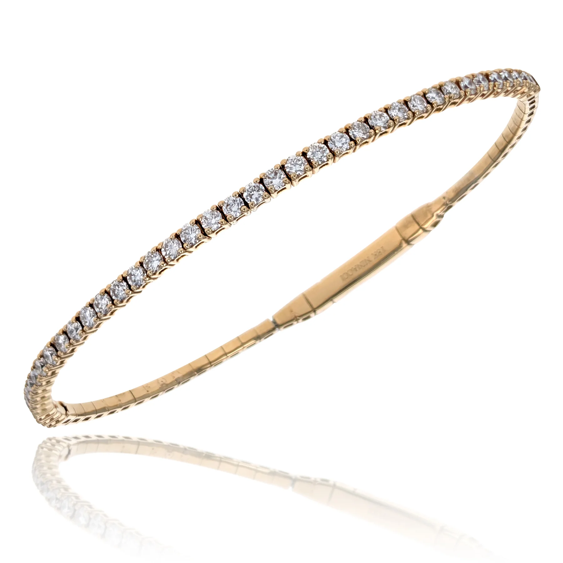 18K Yellow Gold Diamond Flex Bangle Bracelet