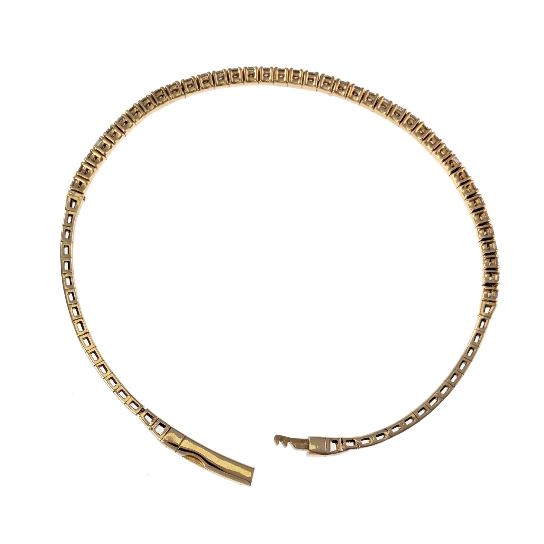 18K Yellow Gold Diamond Flex Bangle Bracelet - Image 3