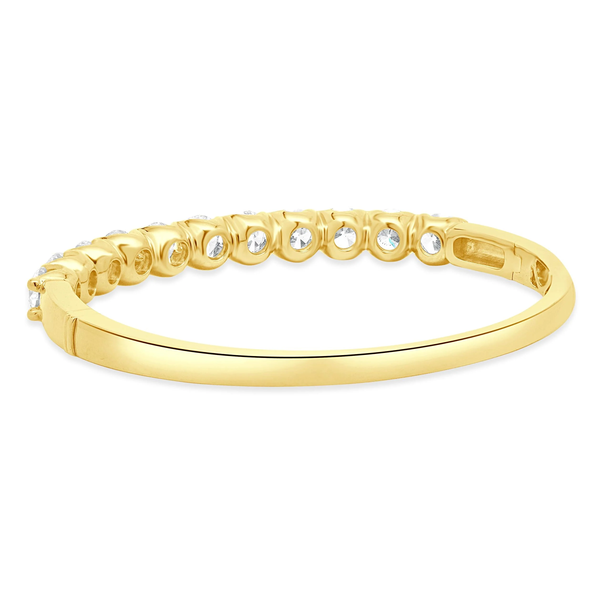 18 Karat Yellow Gold Round Brilliant Cut Diamond Bangle Bracelet - Image 3