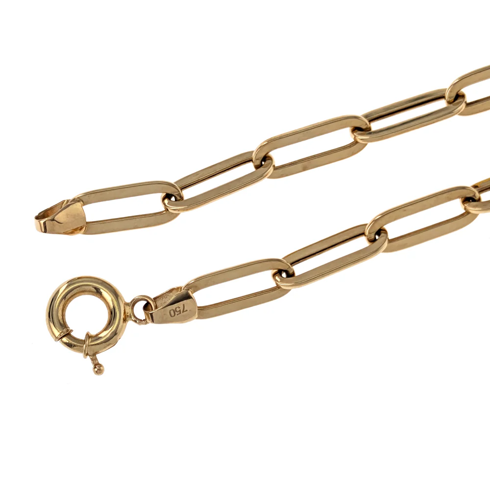 18K Yellow Rose and White Gold Paperclip Chain Necklace - Image 3