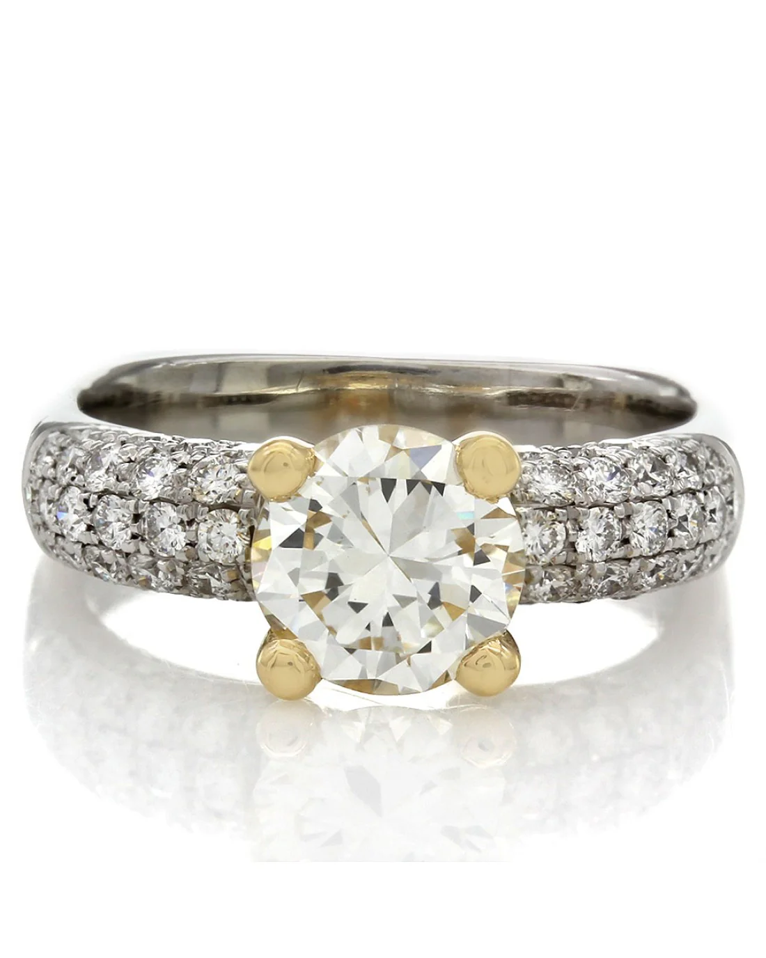 18K2T Round Diamond Solitaire Engagement Ring - Image 2