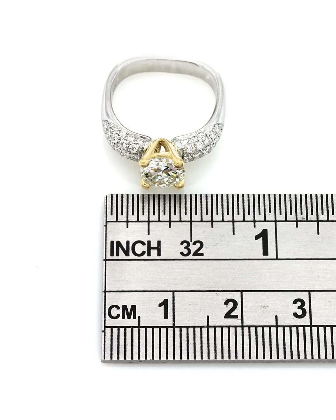 18K2T Round Diamond Solitaire Engagement Ring - Image 3