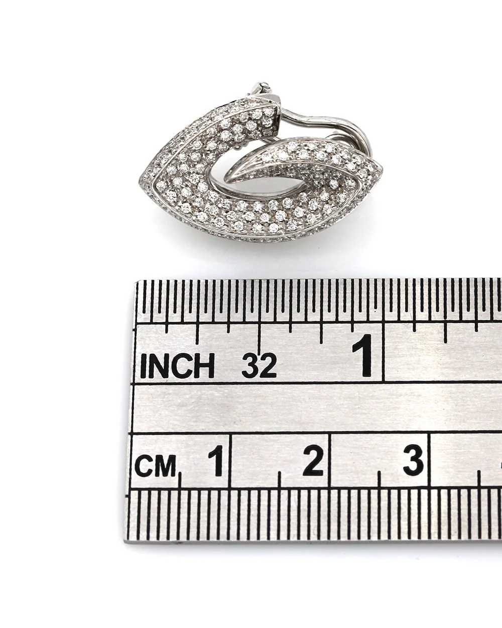 18kw Pave Diamond Marquise Style Earrings - Image 3