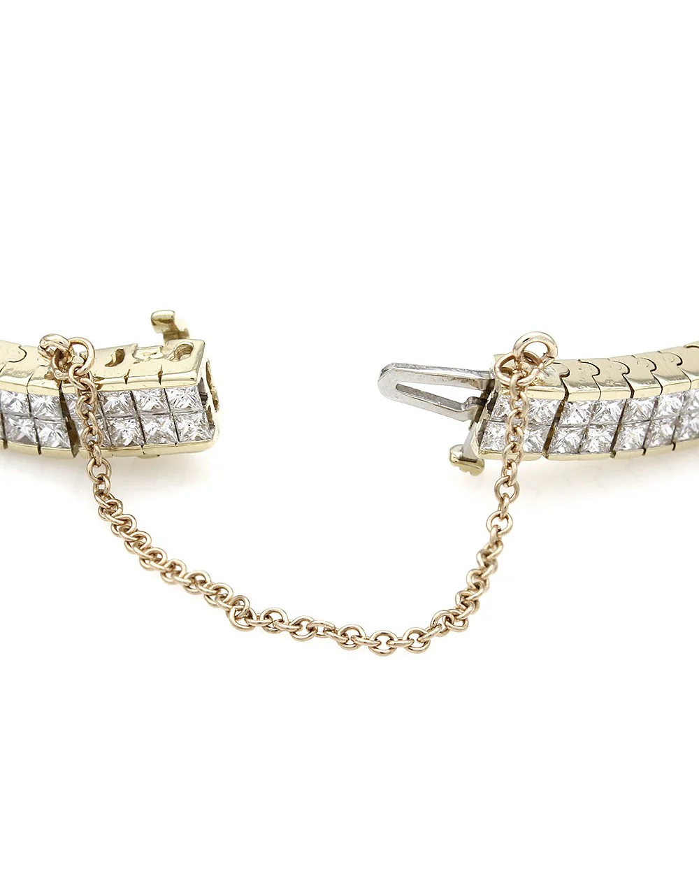 18ky 2 Row Princess Diamond Bracelet - Image 2