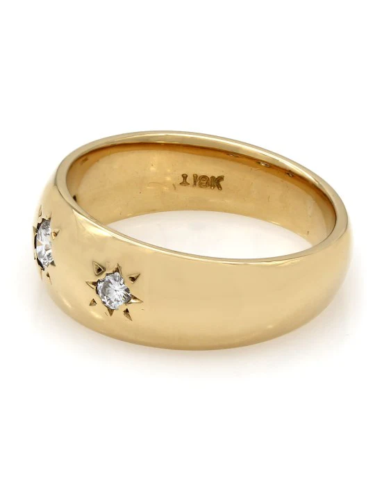 18KY Three Stone Diamond Sunburst Band - Image 3